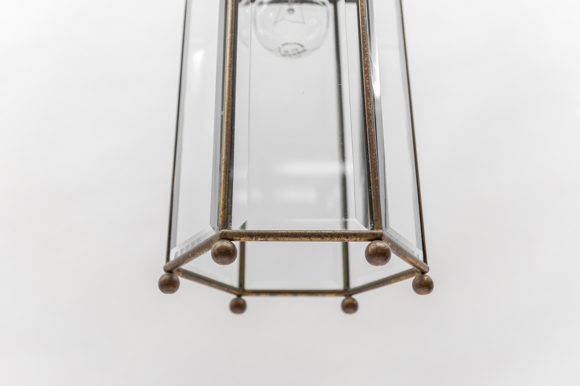 Lovely Adolf Loos Lobmeyr Light Cut Glass and Brass, Austria 1930s  For Sale 6