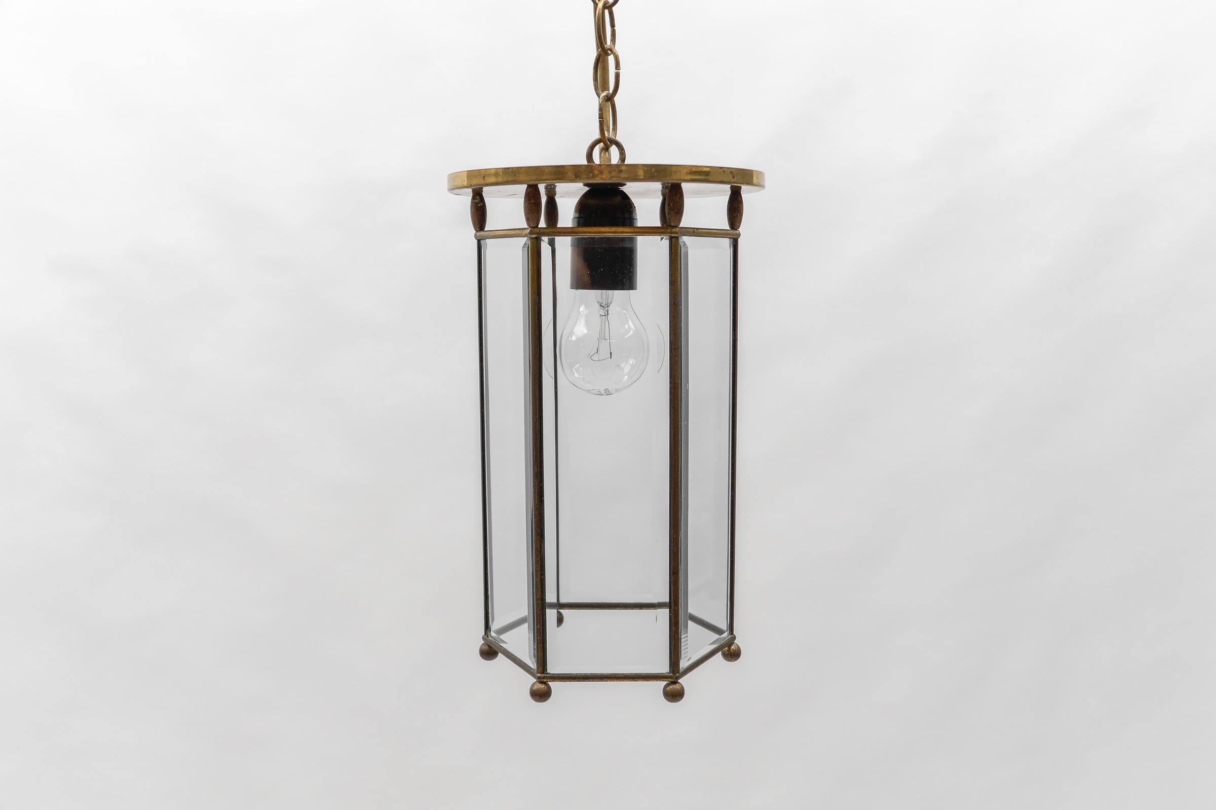 Mid-20th Century Lovely Adolf Loos Lobmeyr Light Cut Glass and Brass, Austria 1930s  For Sale