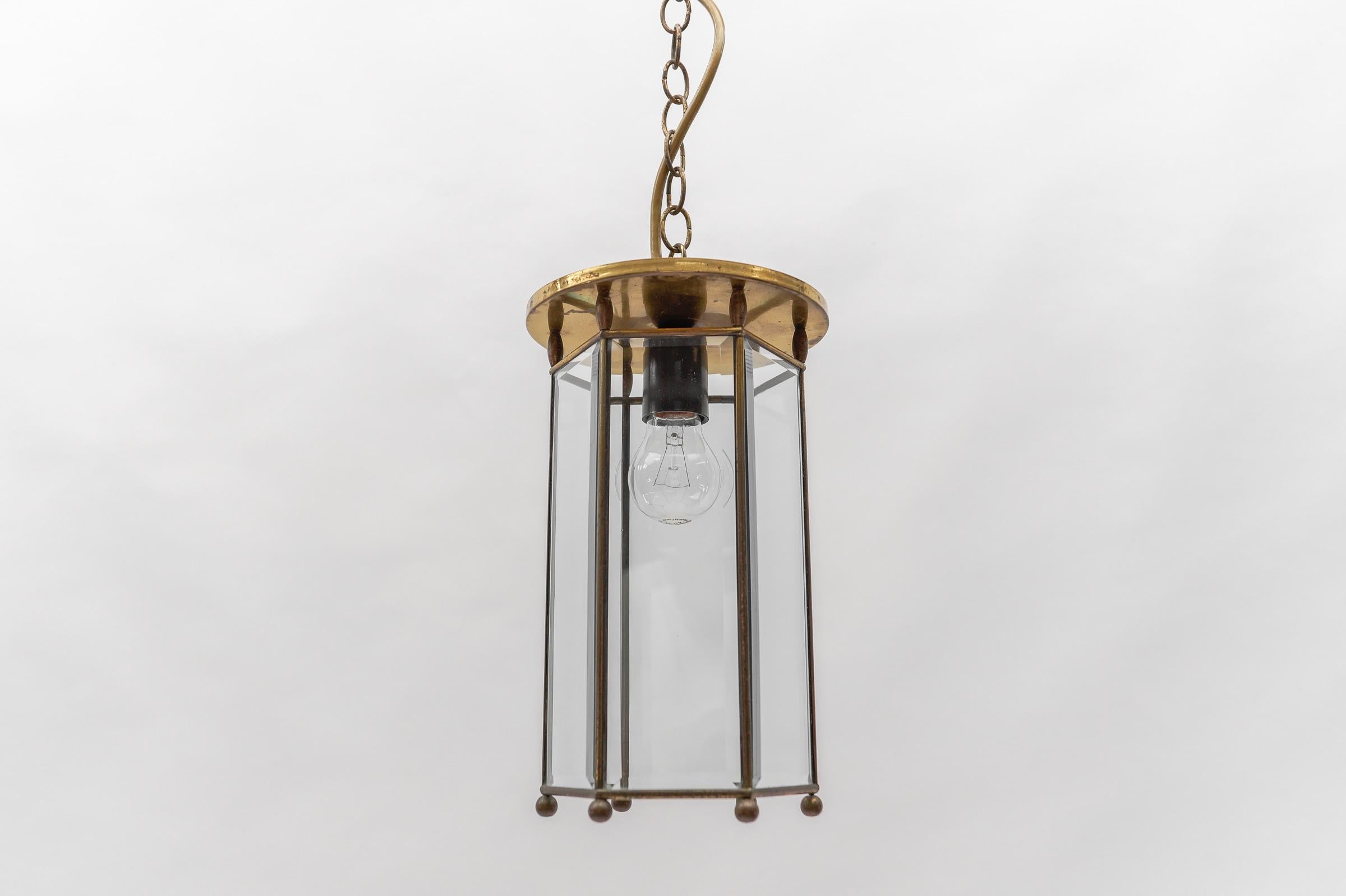 Lovely Adolf Loos Lobmeyr Light Cut Glass and Brass, Austria 1930s  For Sale 2