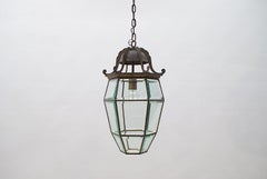 Lovely Adolf Loos Lobmeyr Style Light Cut Glass and Brass, Austria 1930s