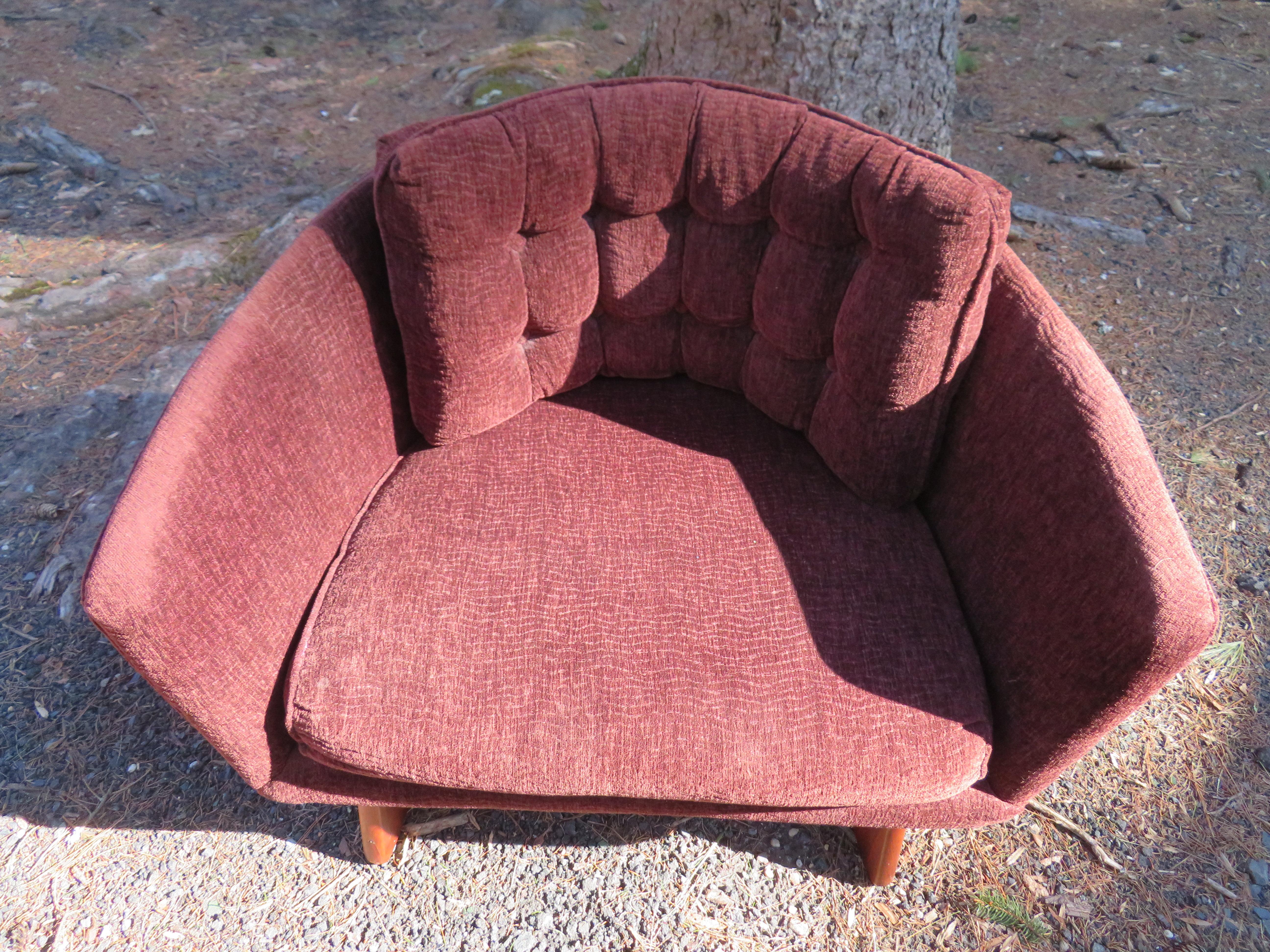 Mid-20th Century Lovely Adrian Pearsall Barrel Back Walnut Lounge Chair Mid-Century Modern For Sale