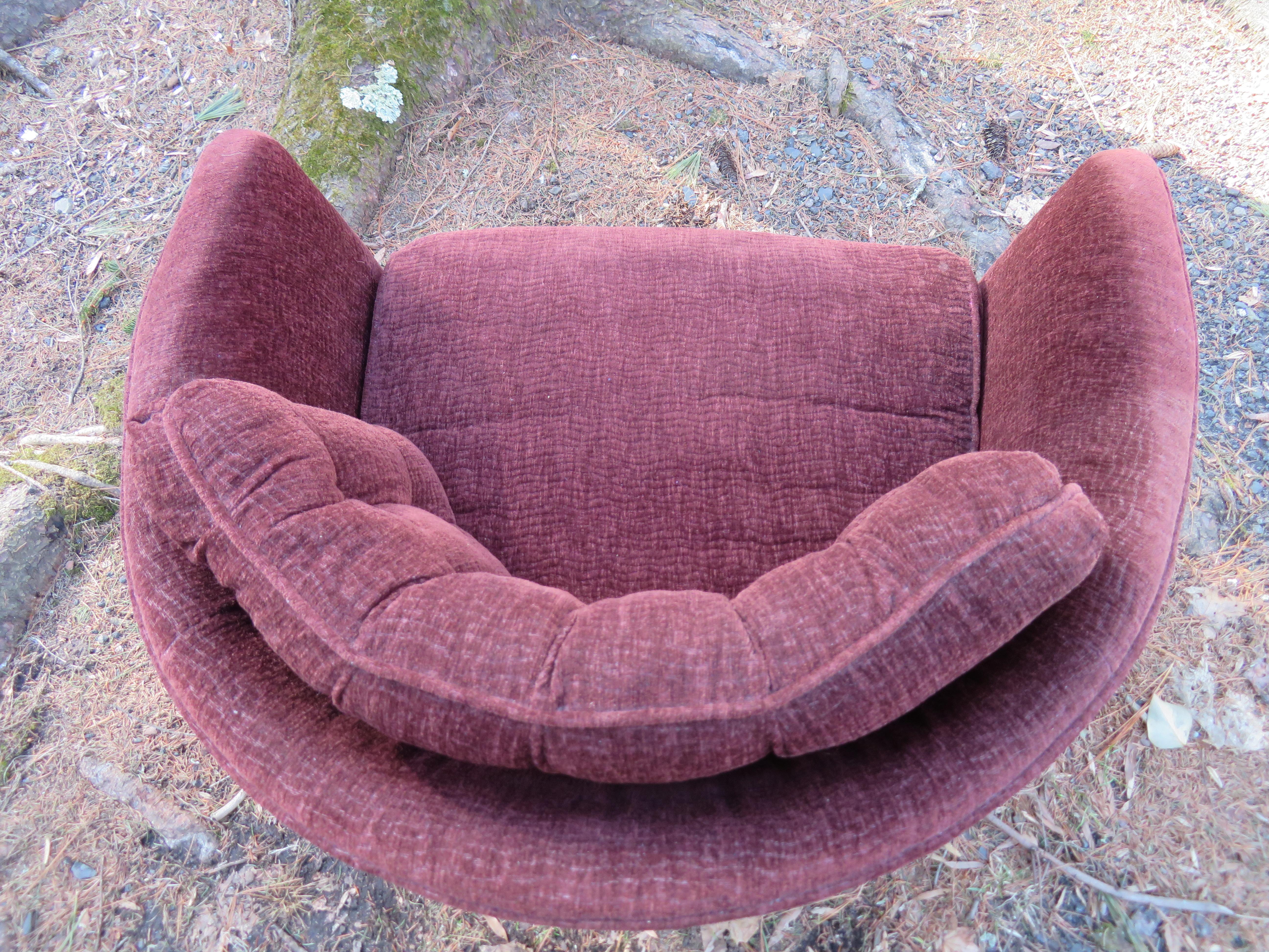 Upholstery Lovely Adrian Pearsall Barrel Back Walnut Lounge Chair Mid-Century Modern For Sale