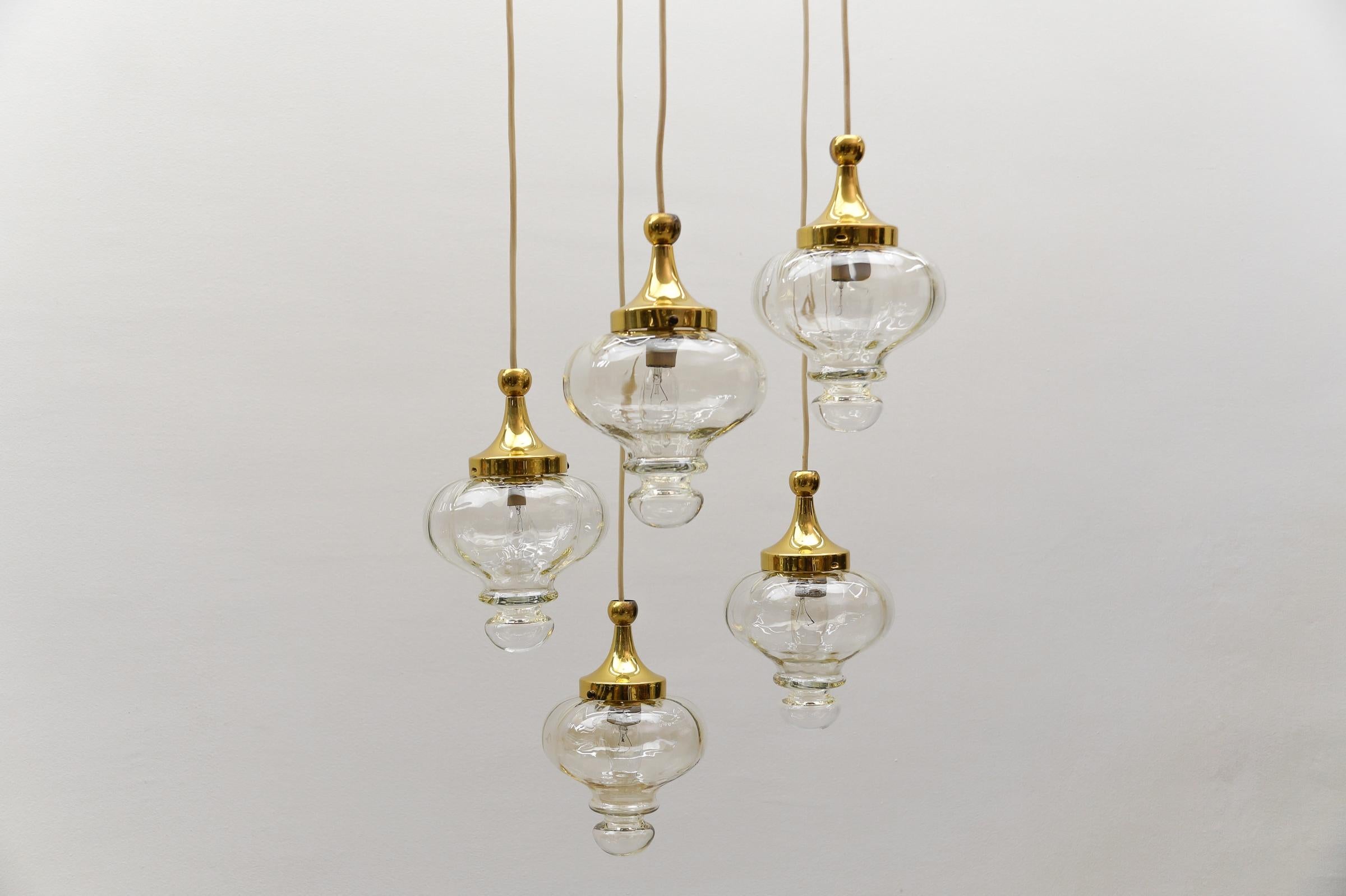 Lovely Amber and Gold Mid-Century Modern Cascading Lamp by WILA, 1960s Germany For Sale 6