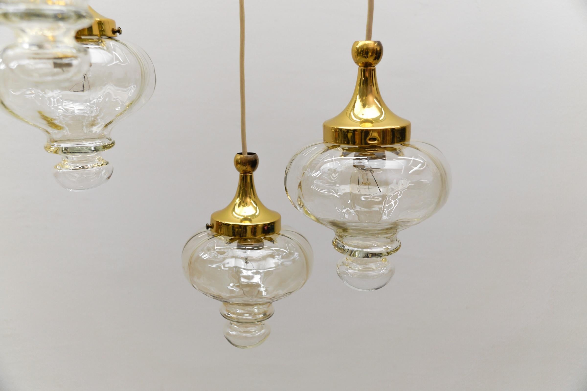 Lovely Amber and Gold Mid-Century Modern Cascading Lamp by WILA, 1960s Germany For Sale 7