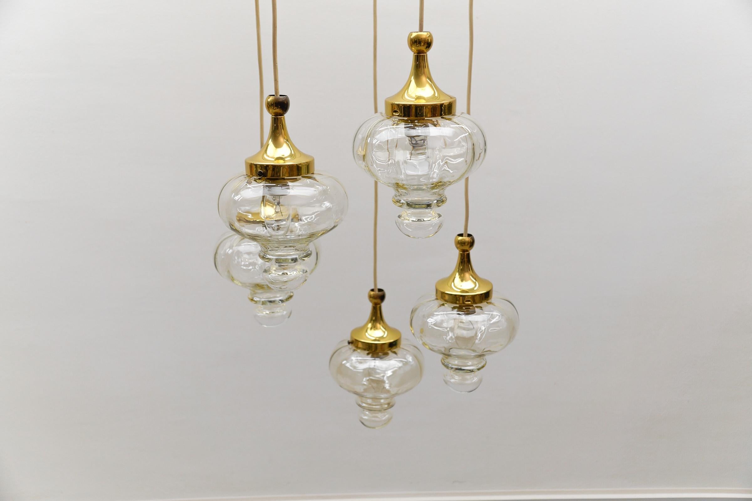 Lovely Amber and Gold Mid-Century Modern Cascading Lamp by WILA, 1960s Germany For Sale 4