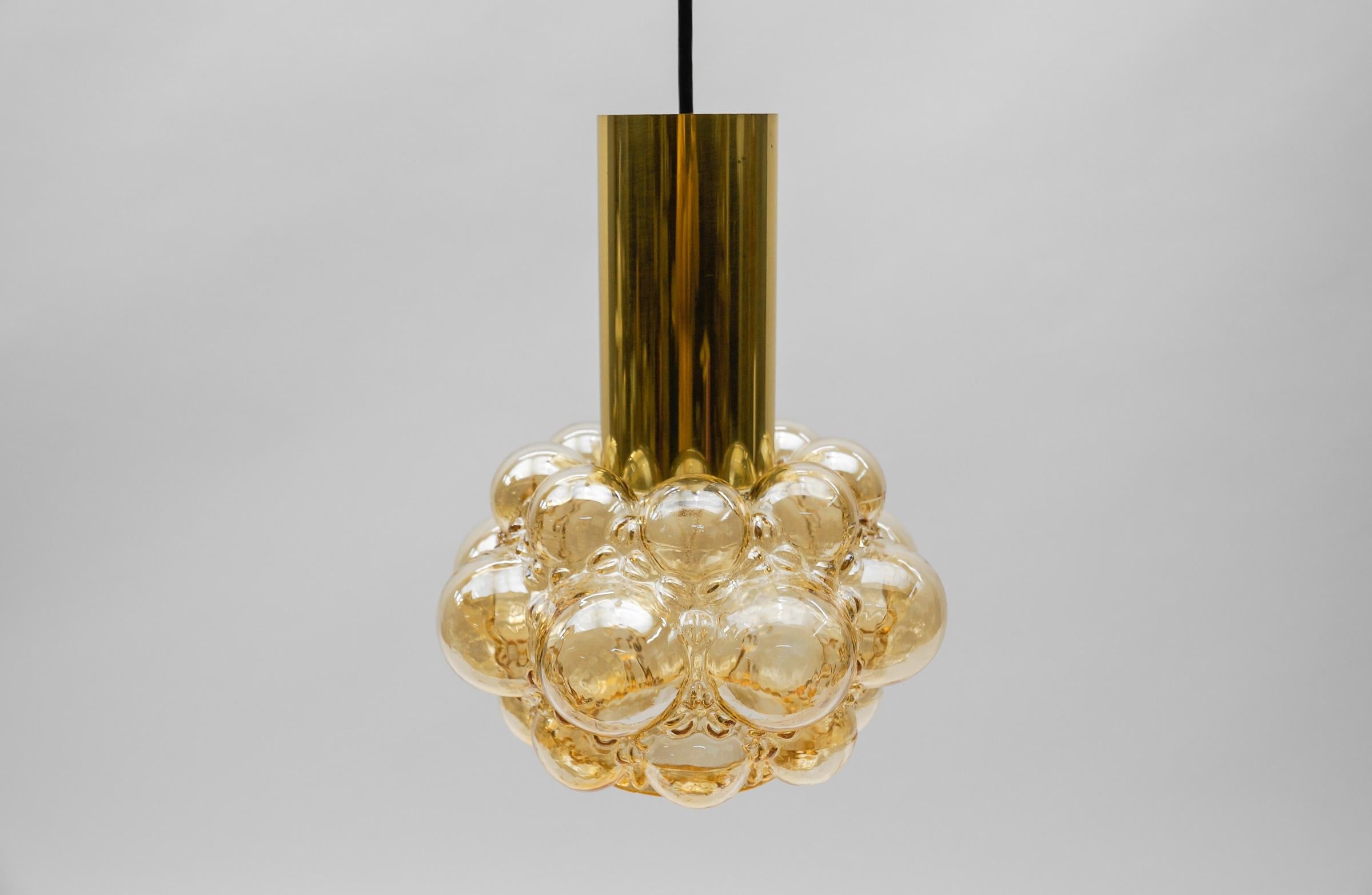 Metal Lovely Amber Bubble Glass Ceiling Lamp by Helena Tynell for Limburg, Germany 196 For Sale