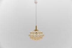 Lovely Amber Bubble Glass Ceiling Lamp by Helena Tynell, Limburg Germany 1960s