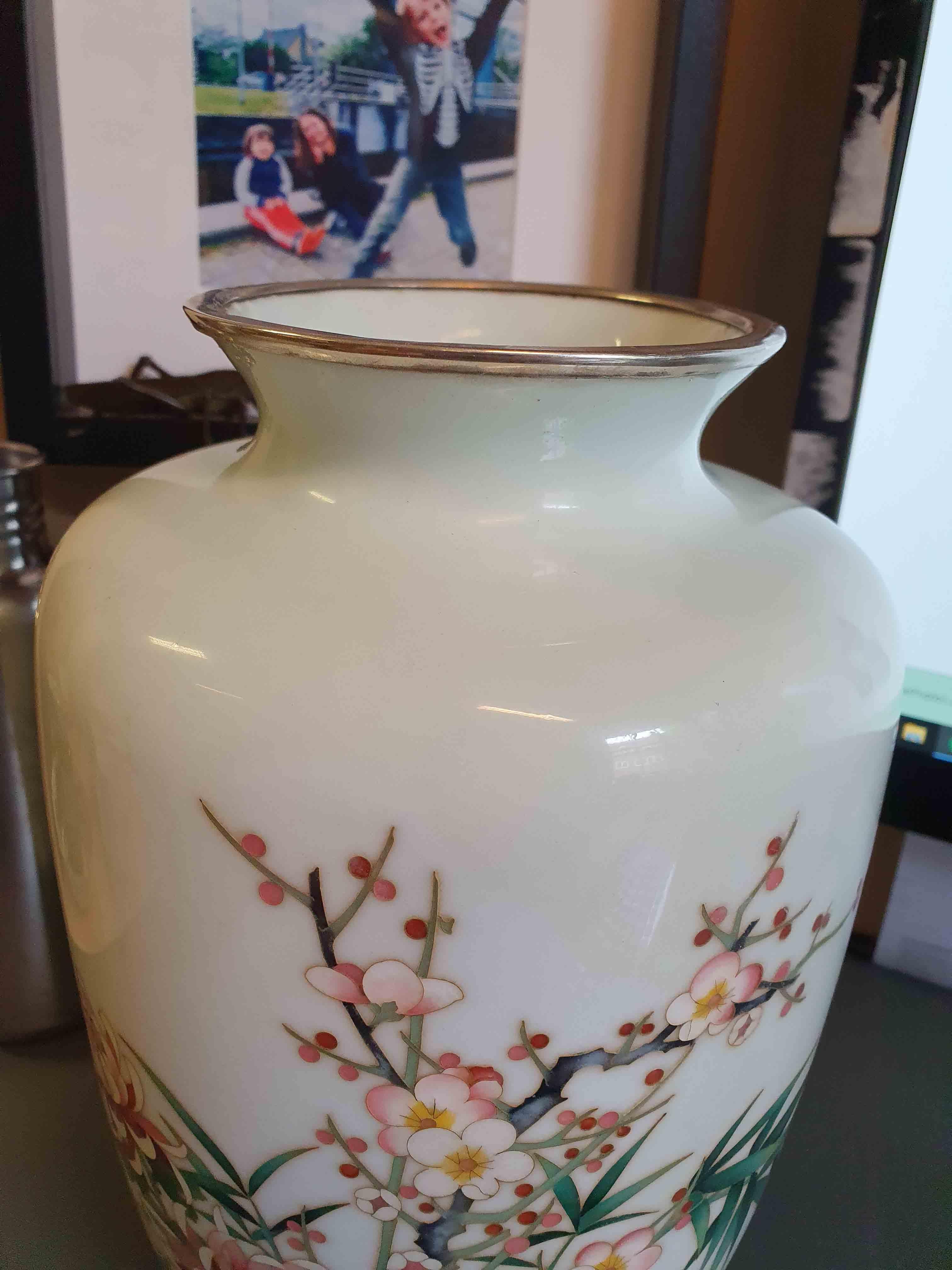 Lovely Ando Jubei Early 20th C Antique Period Japanese Vase Flower Cloisonne For Sale 7