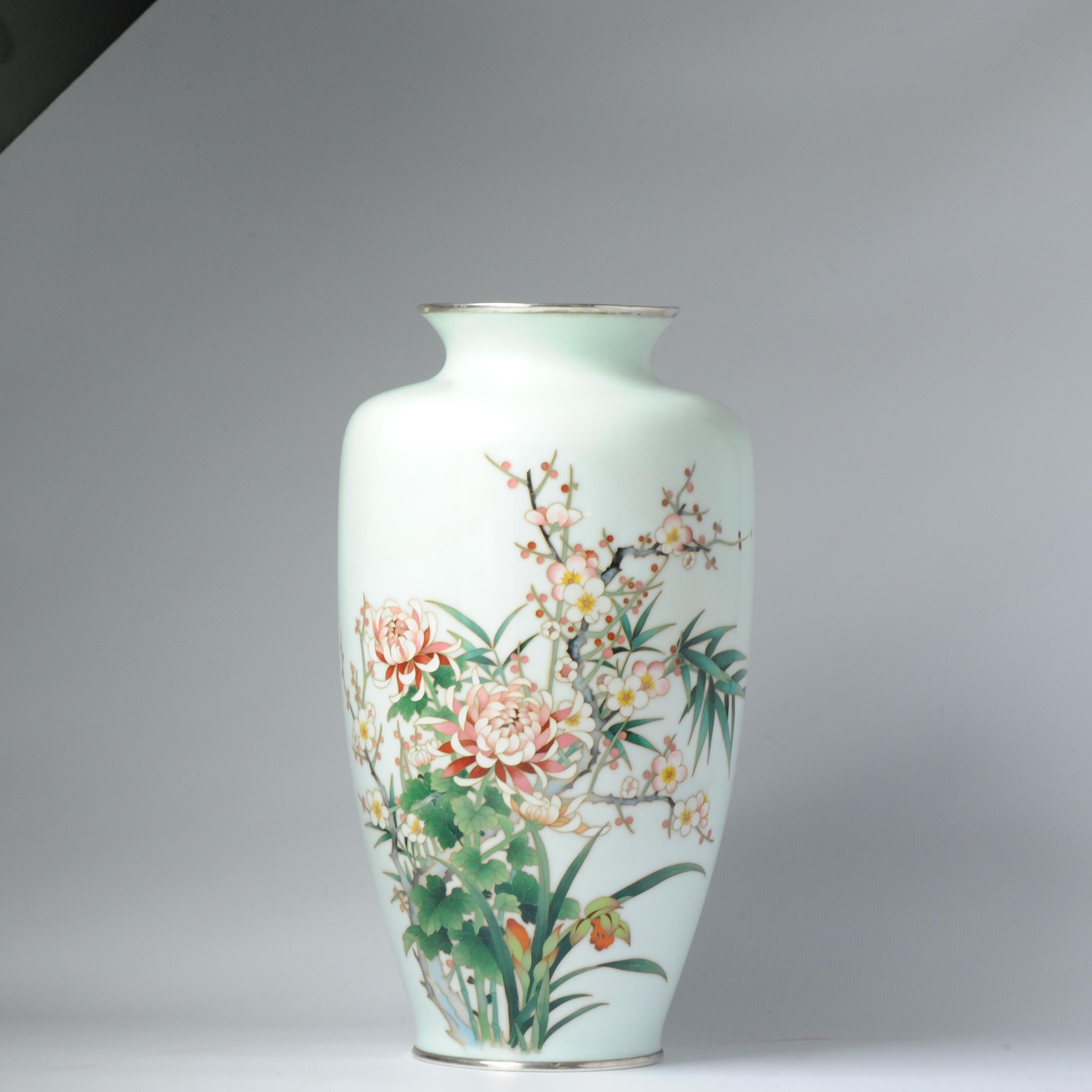 Lovely Ando Jubei Early 20th C Antique Period Japanese Vase Flower Cloisonne For Sale 1