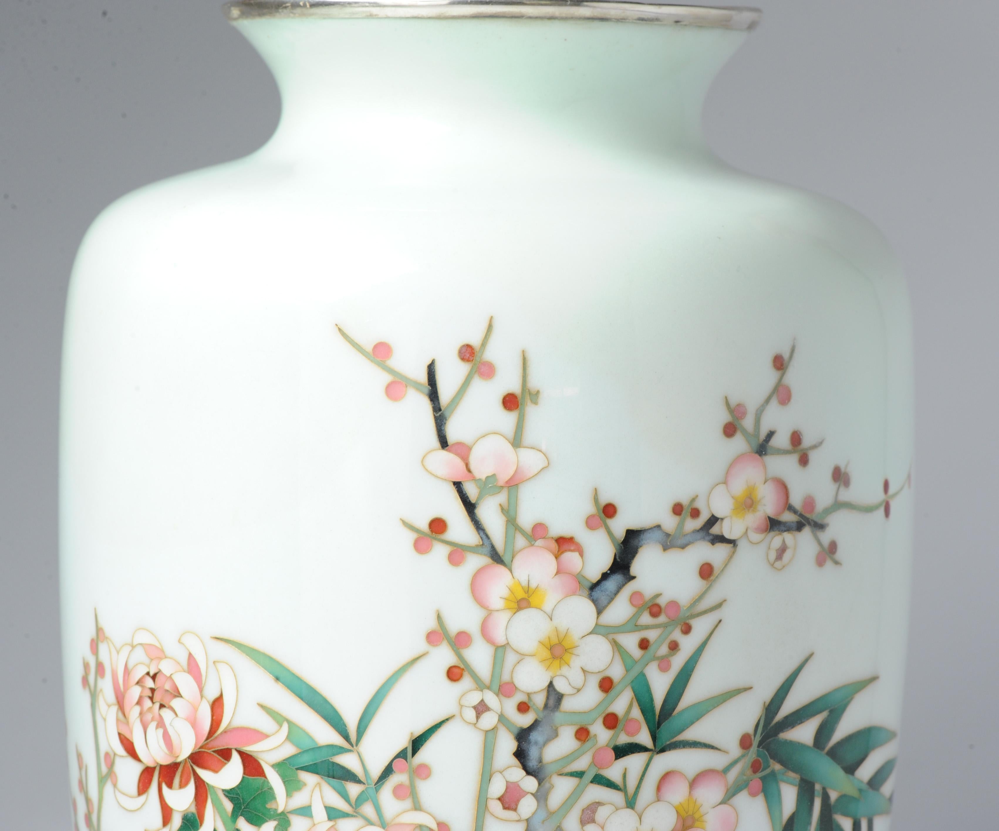 Lovely Ando Jubei Early 20th C Antique Period Japanese Vase Flower Cloisonne For Sale 3