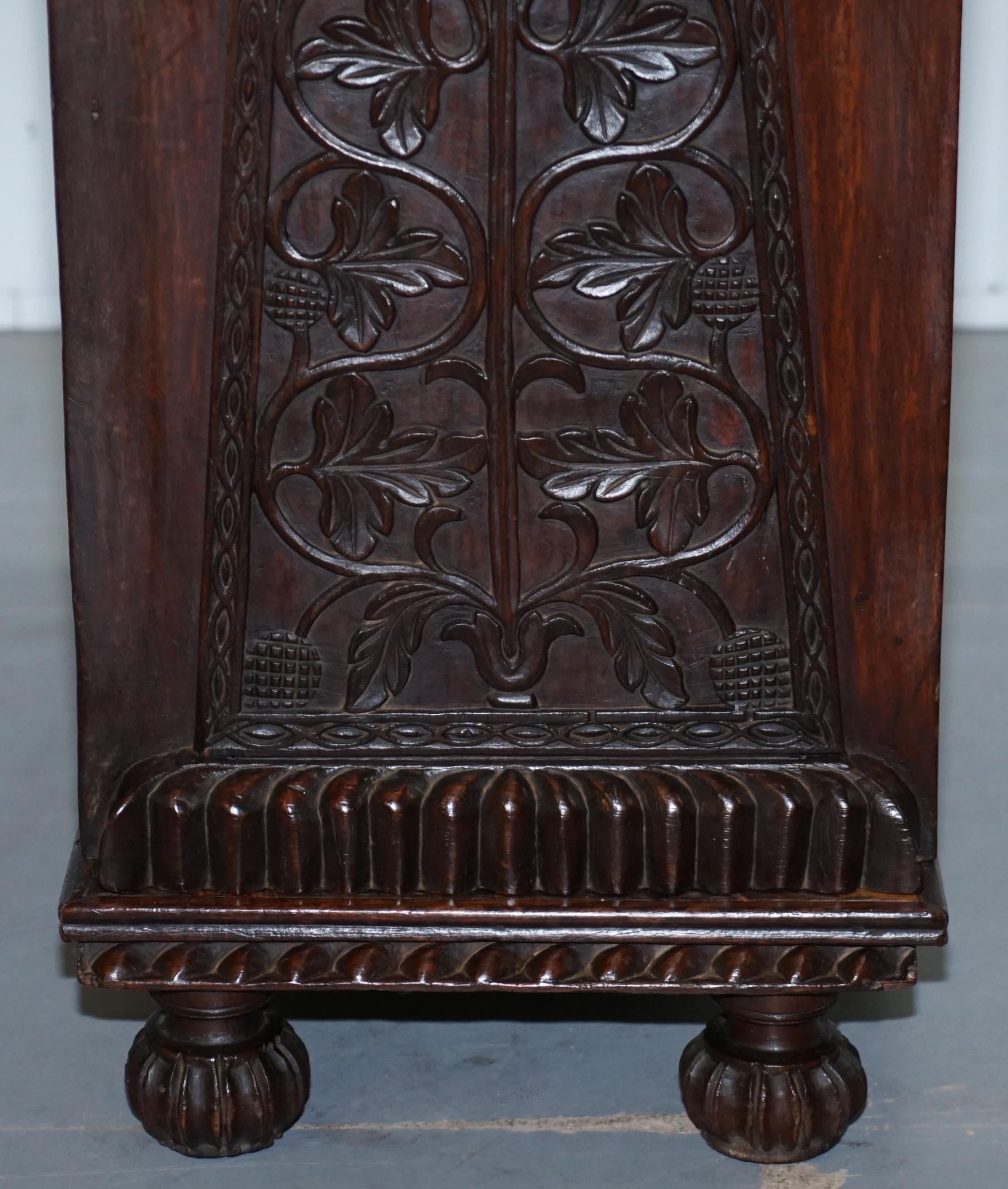 Lovely Anglo Burmese 19th Century Hand Carved Sideboard with Drawers & Cupboards For Sale 6