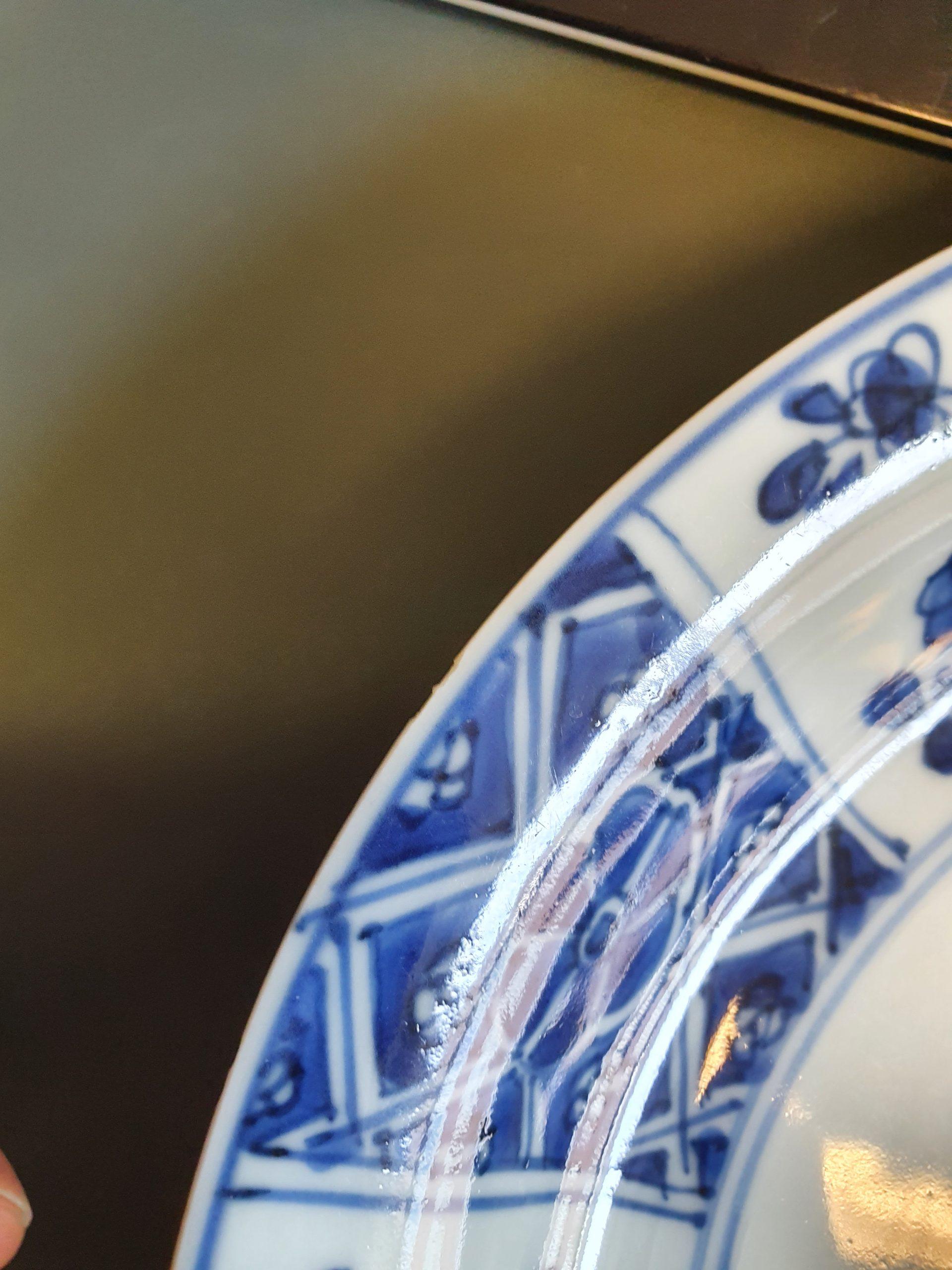 Schöne antike blau-weiße Schale Lotus Enten Qing Chinesisches Porzellan Ch im Angebot 10
