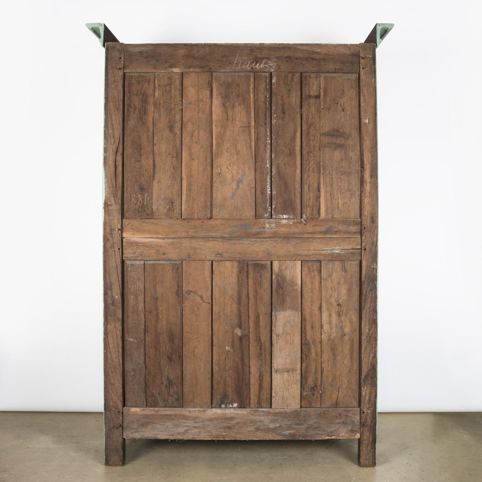Lovely Antique 19th C Soft Green French Marriage Armoire or Wardrobe For Sale 2
