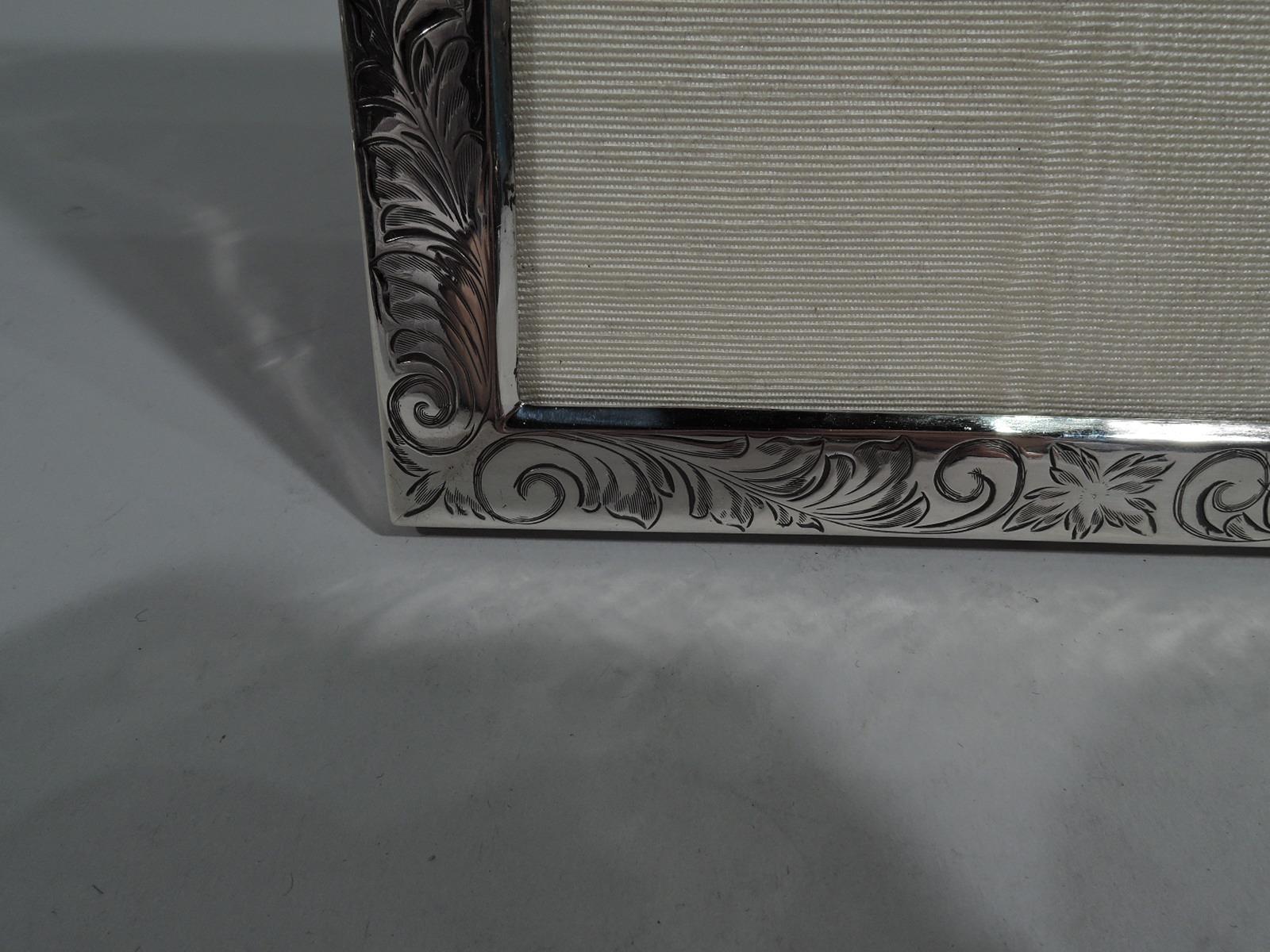 20th Century Lovely Antique American Art Nouveau Sterling Silver Picture Frame