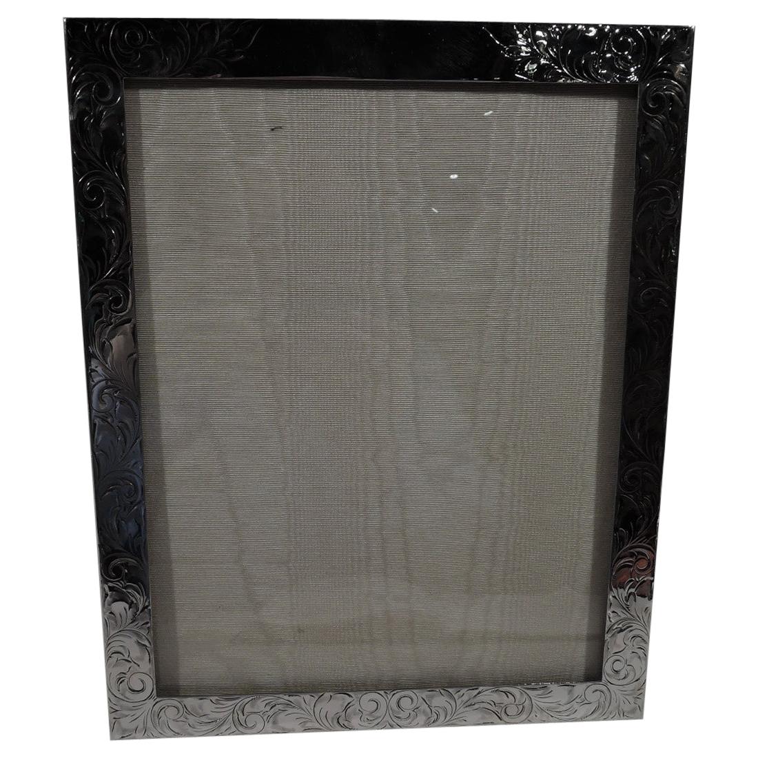 Antique American Art Nouveau Sterling Silver Picture Frame For Sale