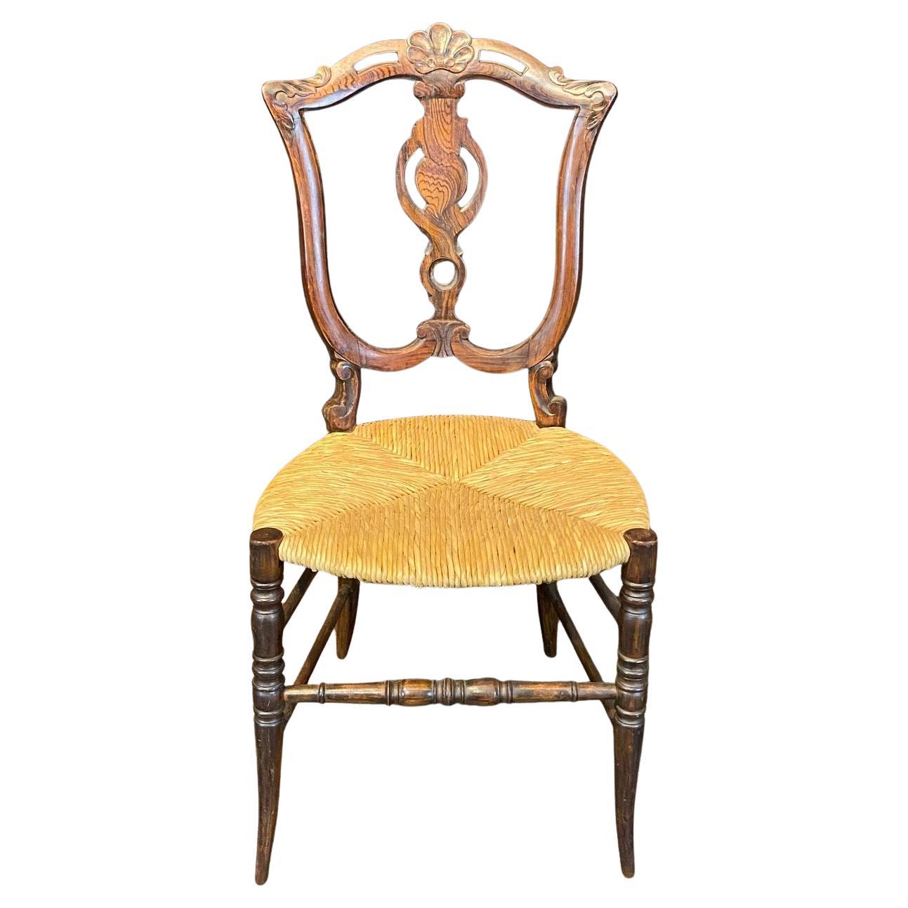 Lovely Antique American Carved Wood Side Chair