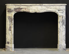 Lovely Antique Breche Violet Marble Fireplace Mantel