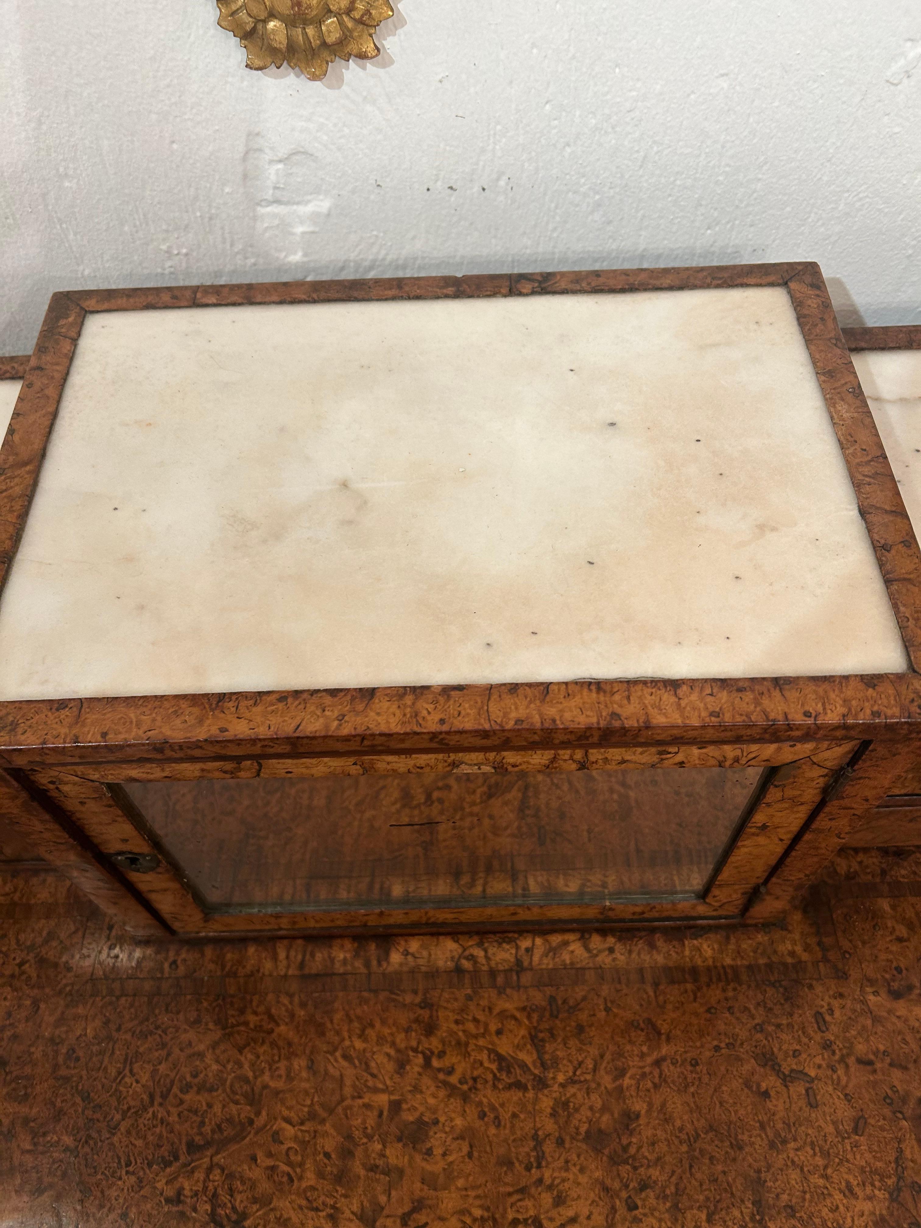 Lovely Antique Burl & Marble Dressing Table Desk For Sale 6
