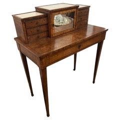 Lovely Antique Burl & Marble Dressing Table Desk
