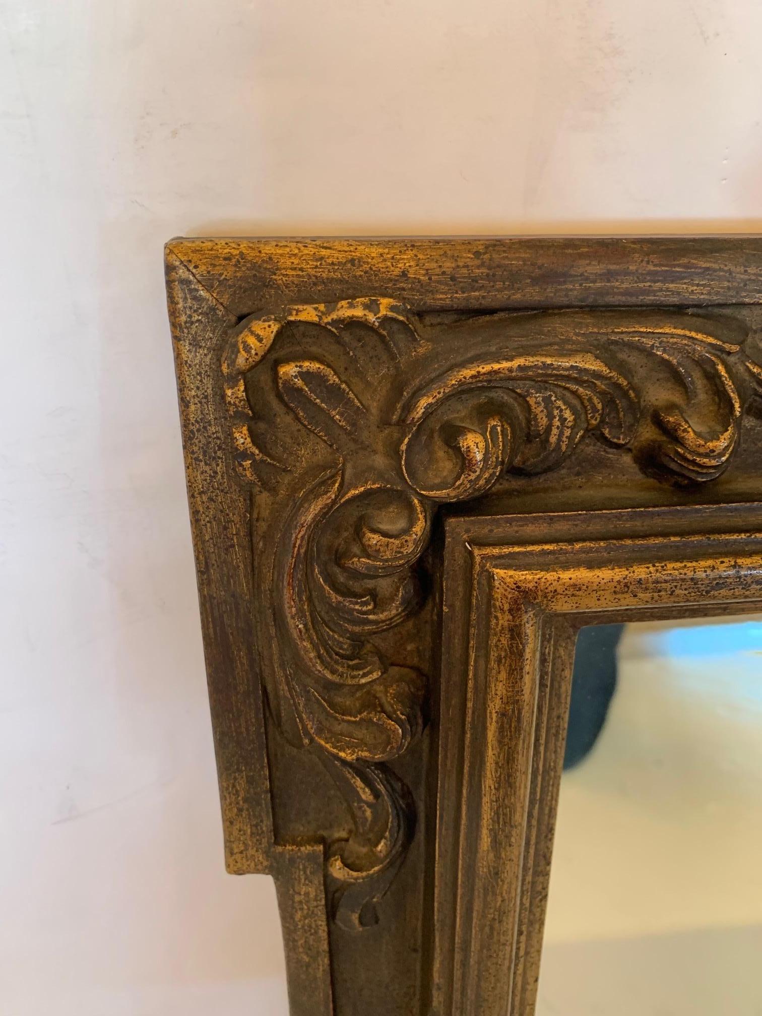 French Lovely Antique Carved & Gilded Wall Mirror For Sale