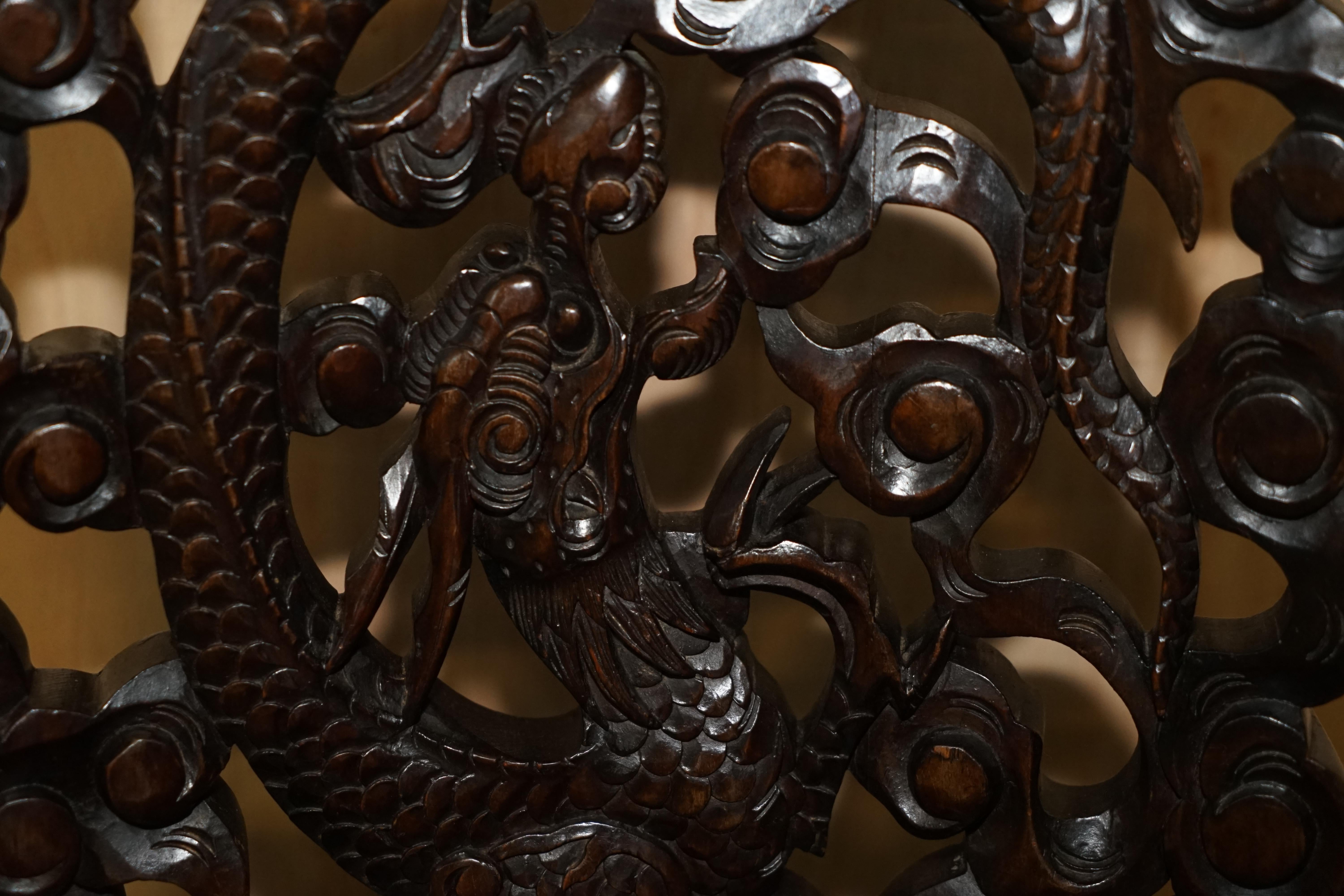 Fait main JOLIE ANTIQUE CHINE EXPORT 1920 QING DYNASTY ARMCHAiR THRONE DRAGON sculpté en vente