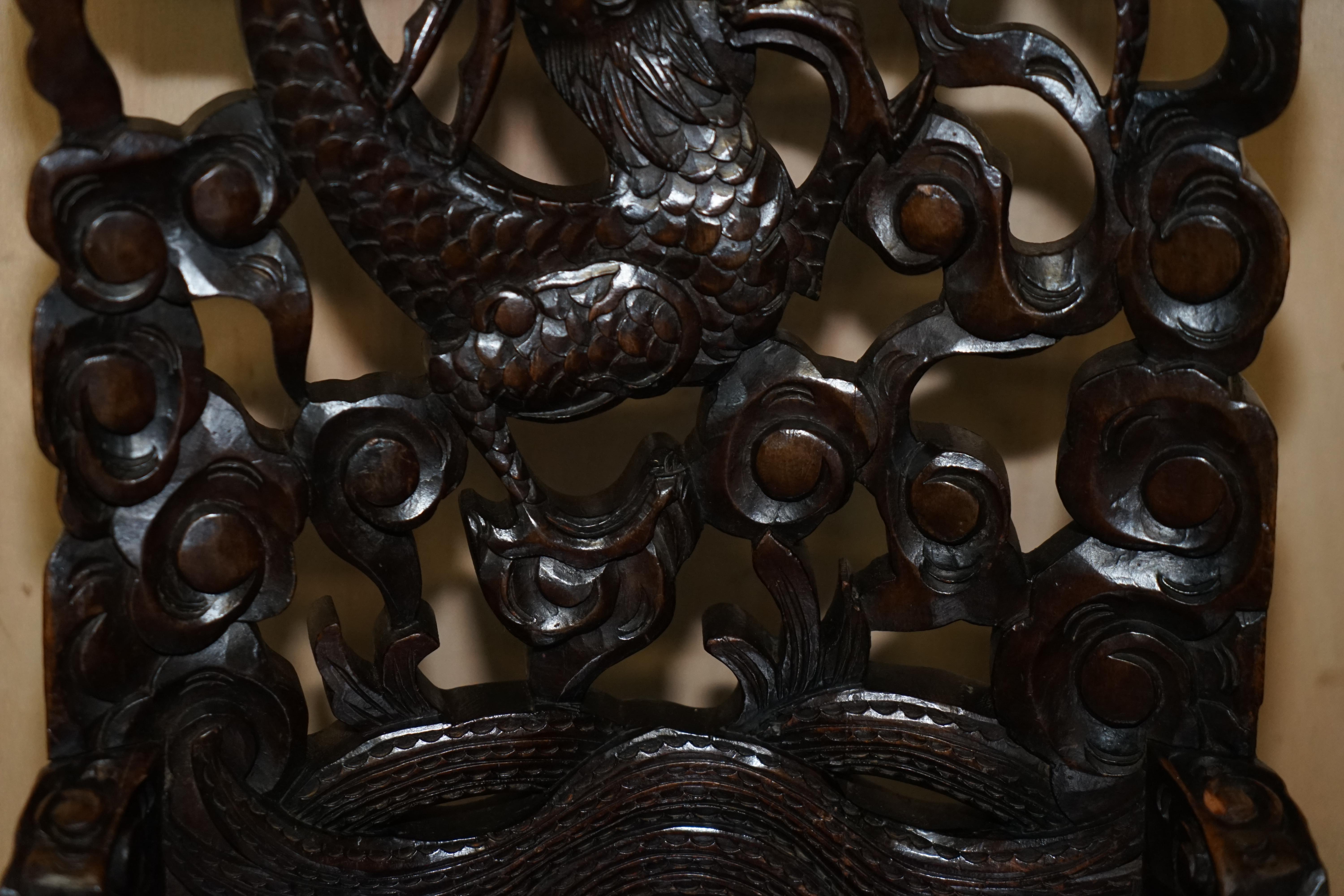 Hardwood Lovely Antique Chinese Export 1920 Qing Dynasty Carved Dragon Throne Armchair For Sale