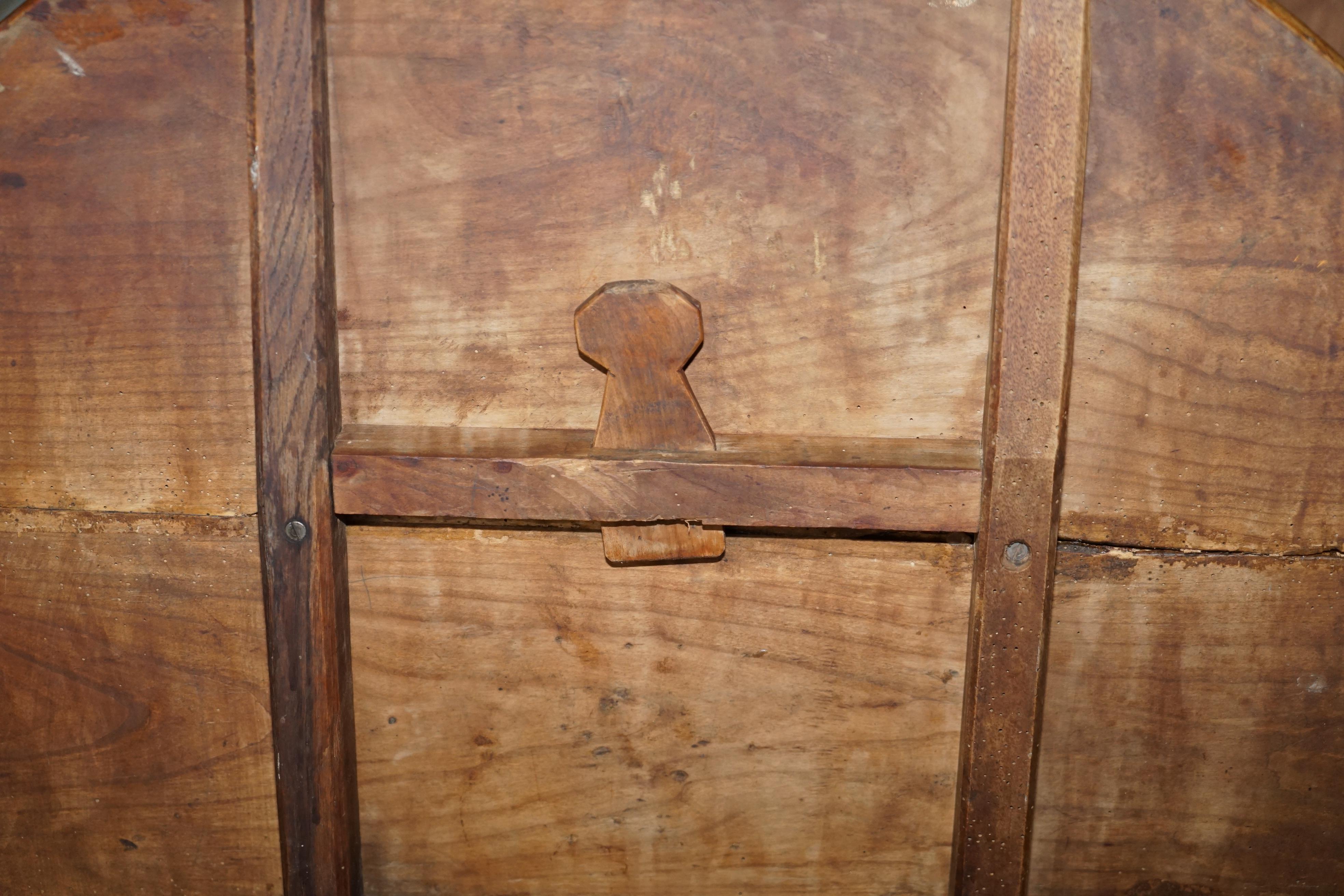 Lovely Antique circa 1860-1880 Fruitwood Cricket Table Three Plank Tilt Top 14