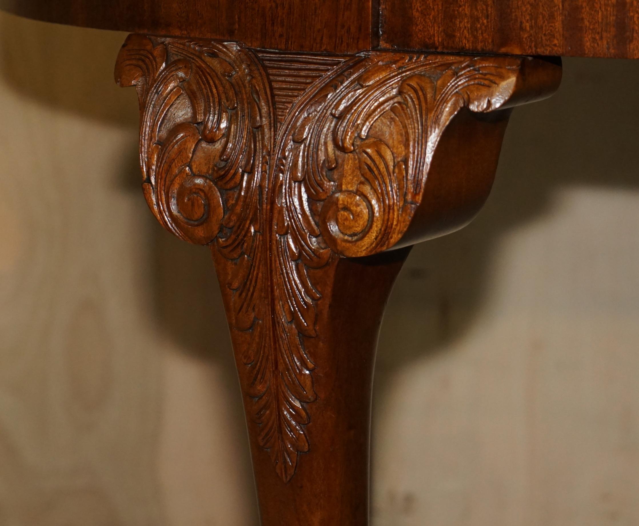 Hand-Crafted Lovely Antique circa 1920 English Hand Carved Walnut Claw & Ball Dining Table For Sale