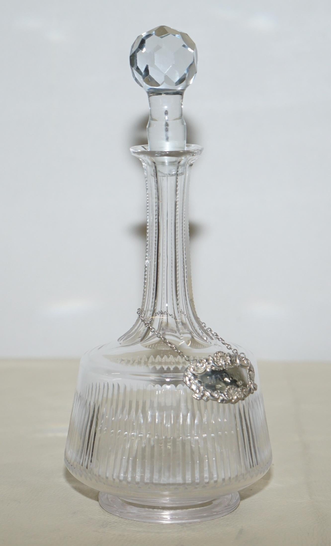 Wimbledon-Furniture

Wimbledon-Furniture is delighted to offer for sale sublime cut glass crystal decanter with sterling silver Brandy hanging label

A good looking and decorative piece, the hanging collar is clearly hallmarked with the sideways