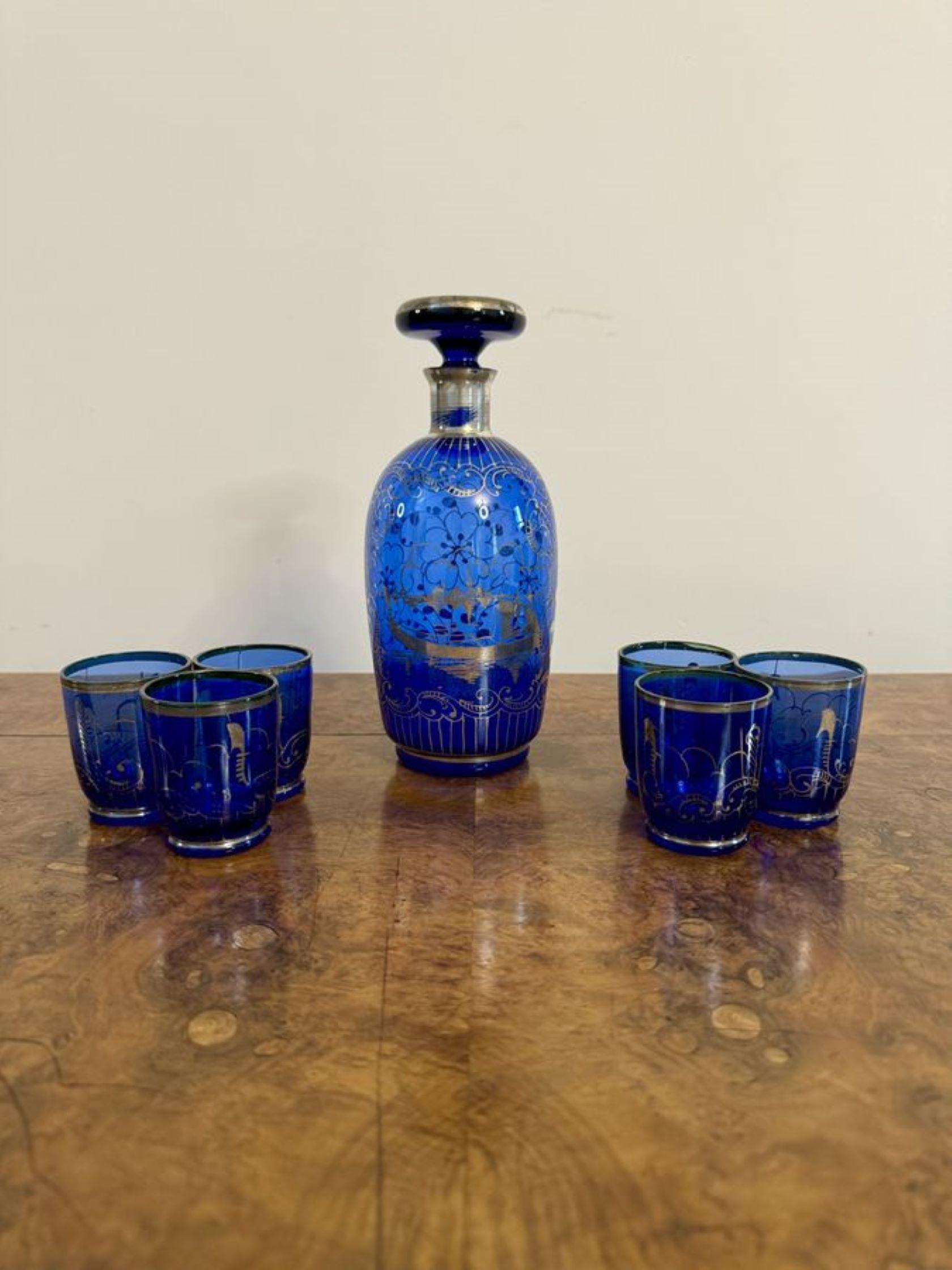 Lovely antique decanter and liqueur glass set  For Sale 1
