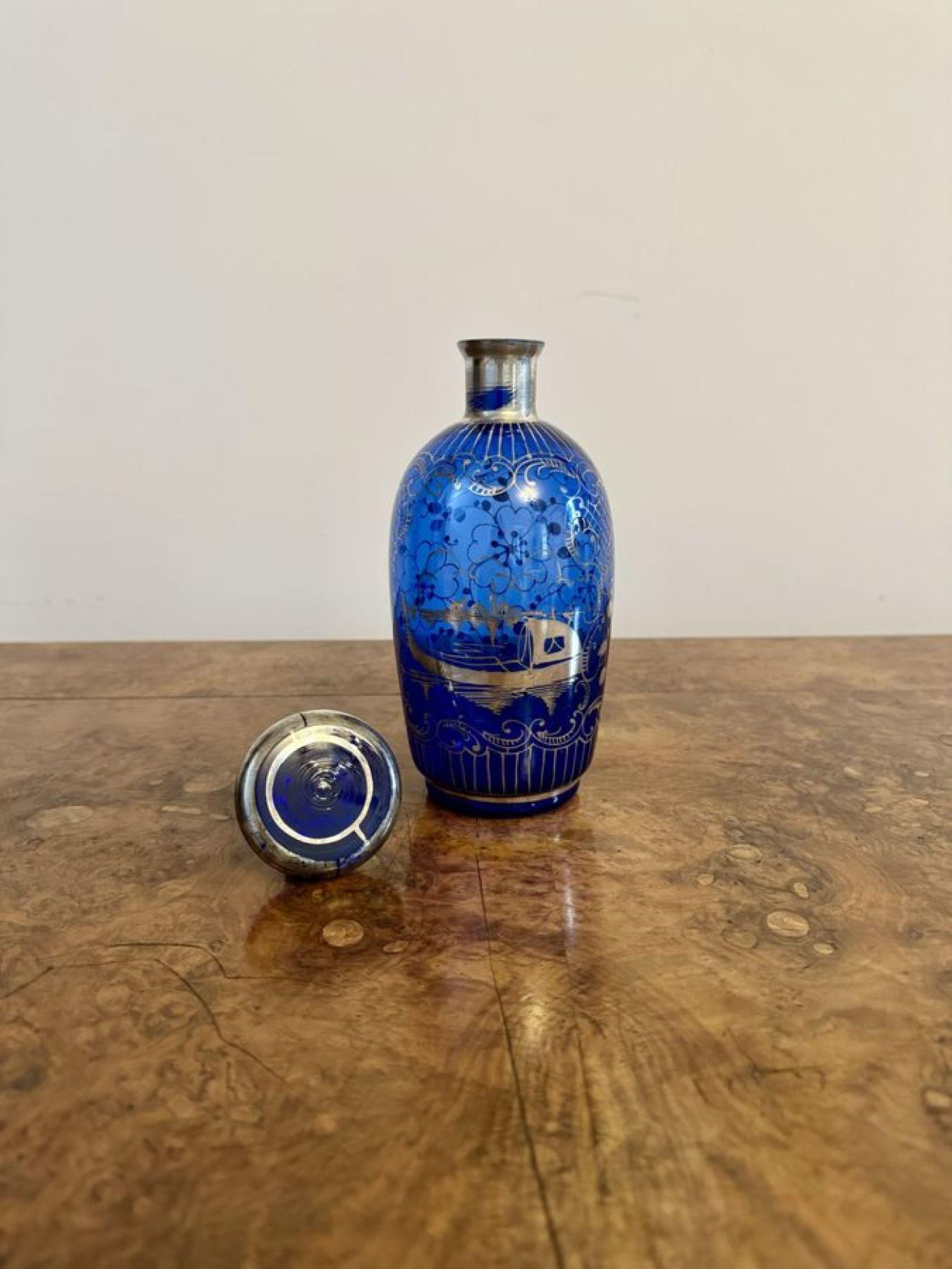 Lovely antique decanter and liqueur glass set 4