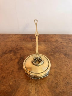 Lovely antique Edwardian brass chestnut roaster