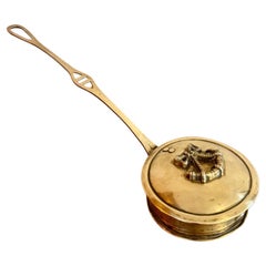 Lovely antique Edwardian brass chestnut roaster