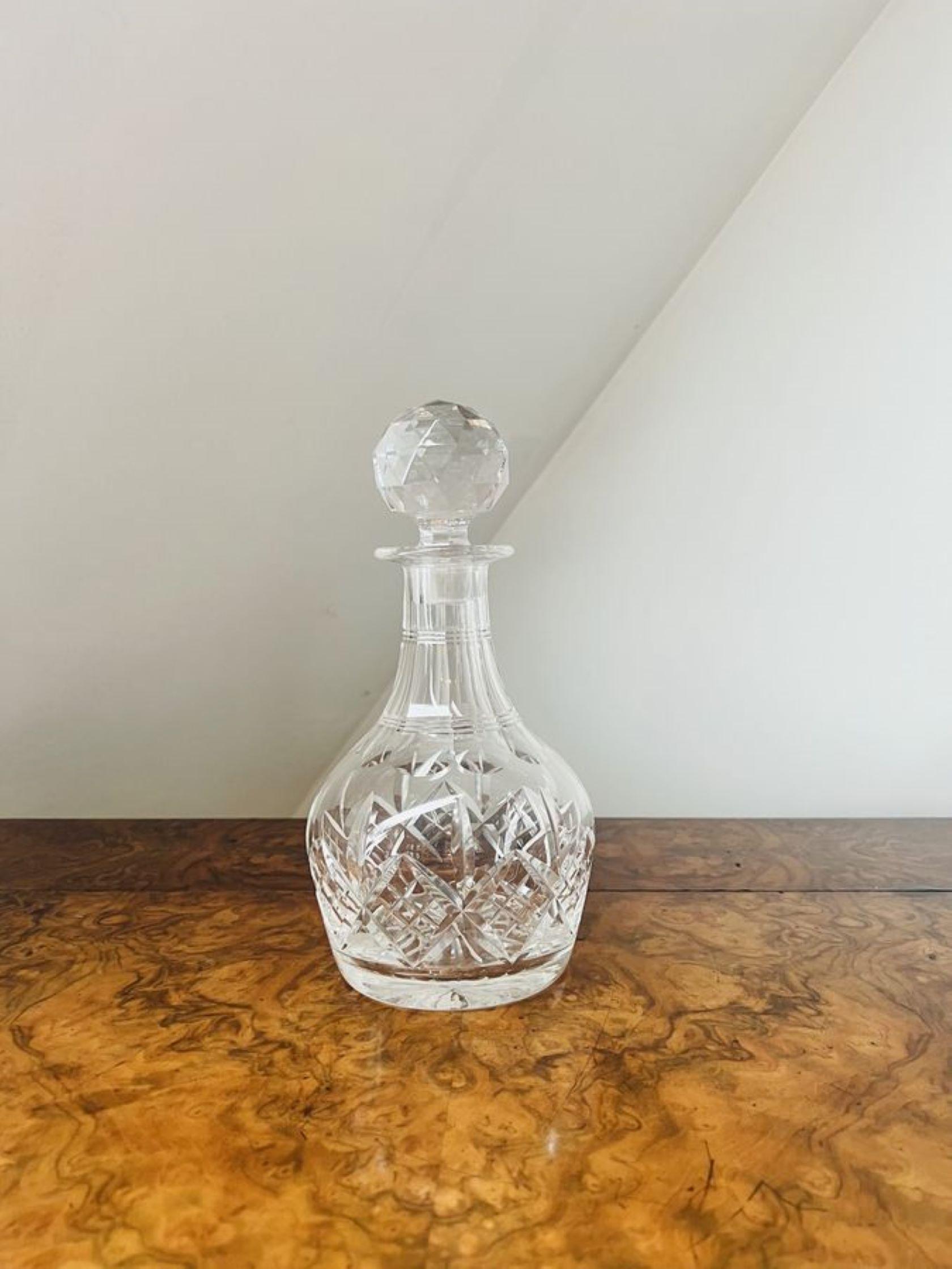 20th Century Lovely antique Edwardian cut glass decanter  For Sale