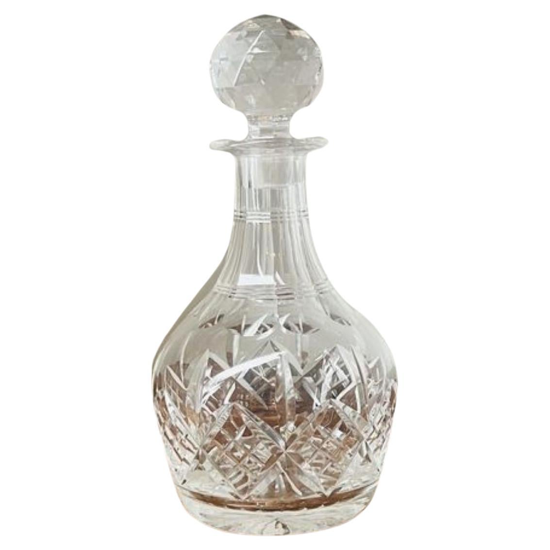 Lovely antique Edwardian cut glass decanter 