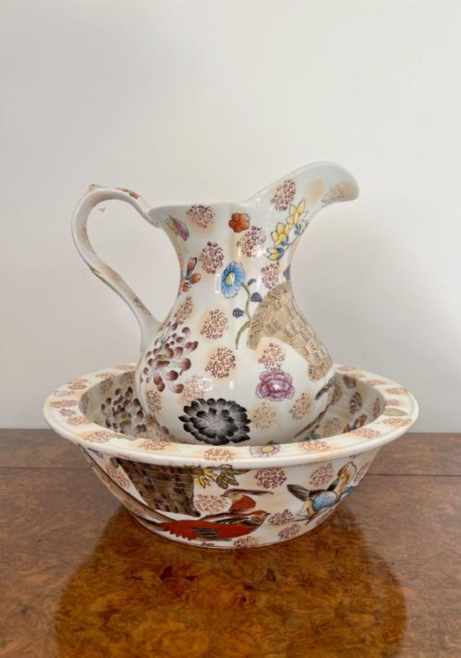 Lovely antique Edwardian jug and bowl set  For Sale 1