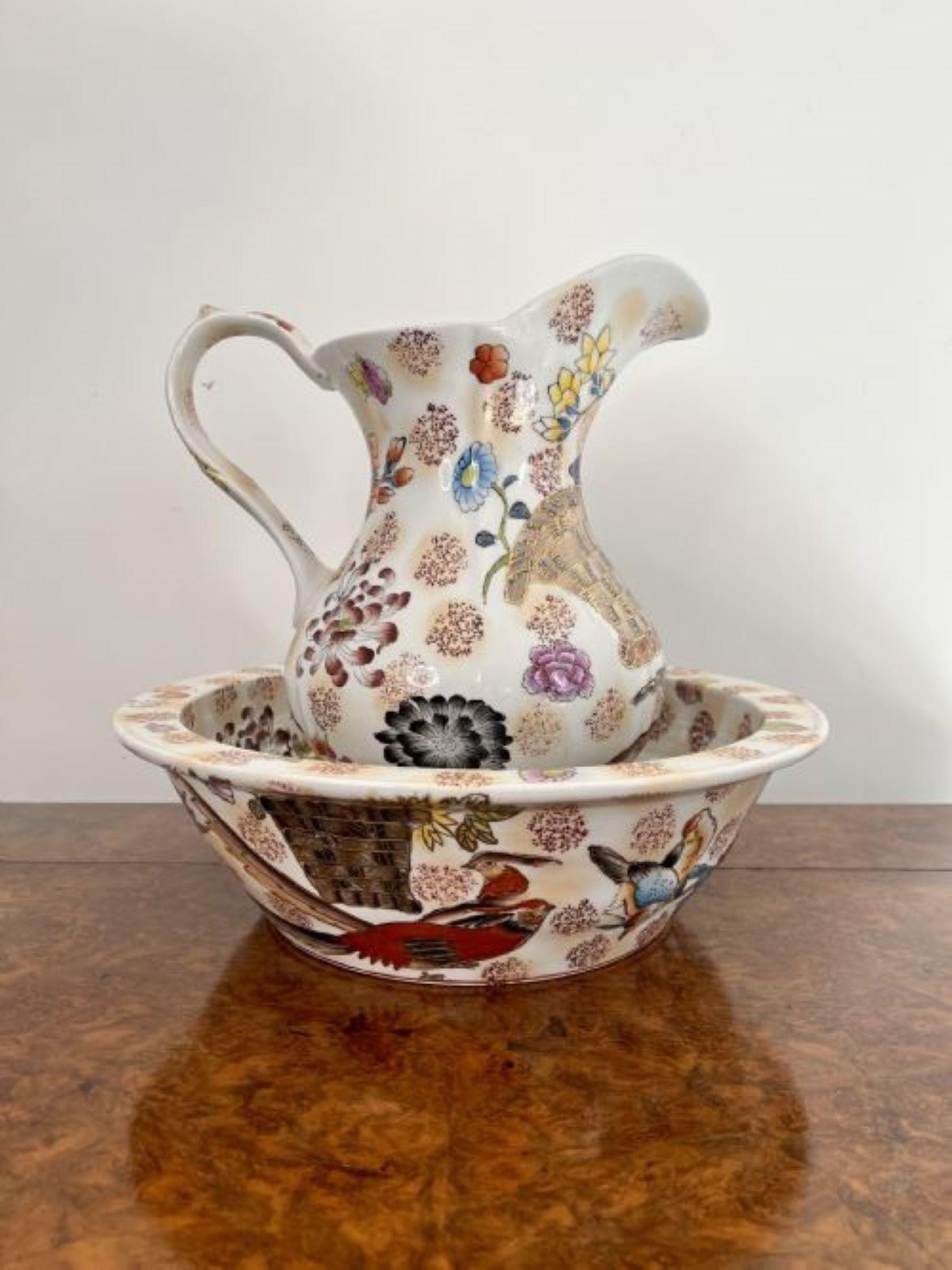Lovely antique Edwardian jug and bowl set  For Sale 2