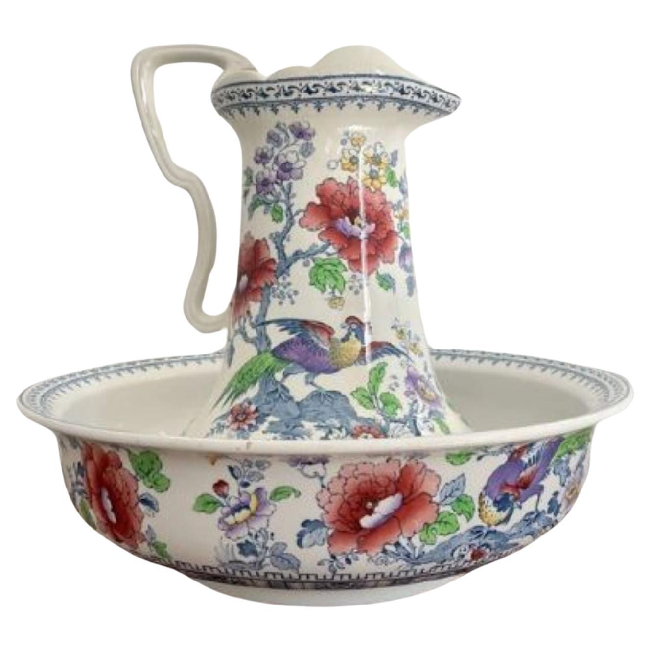 Lovely antique Edwardian jug and bowl set  For Sale