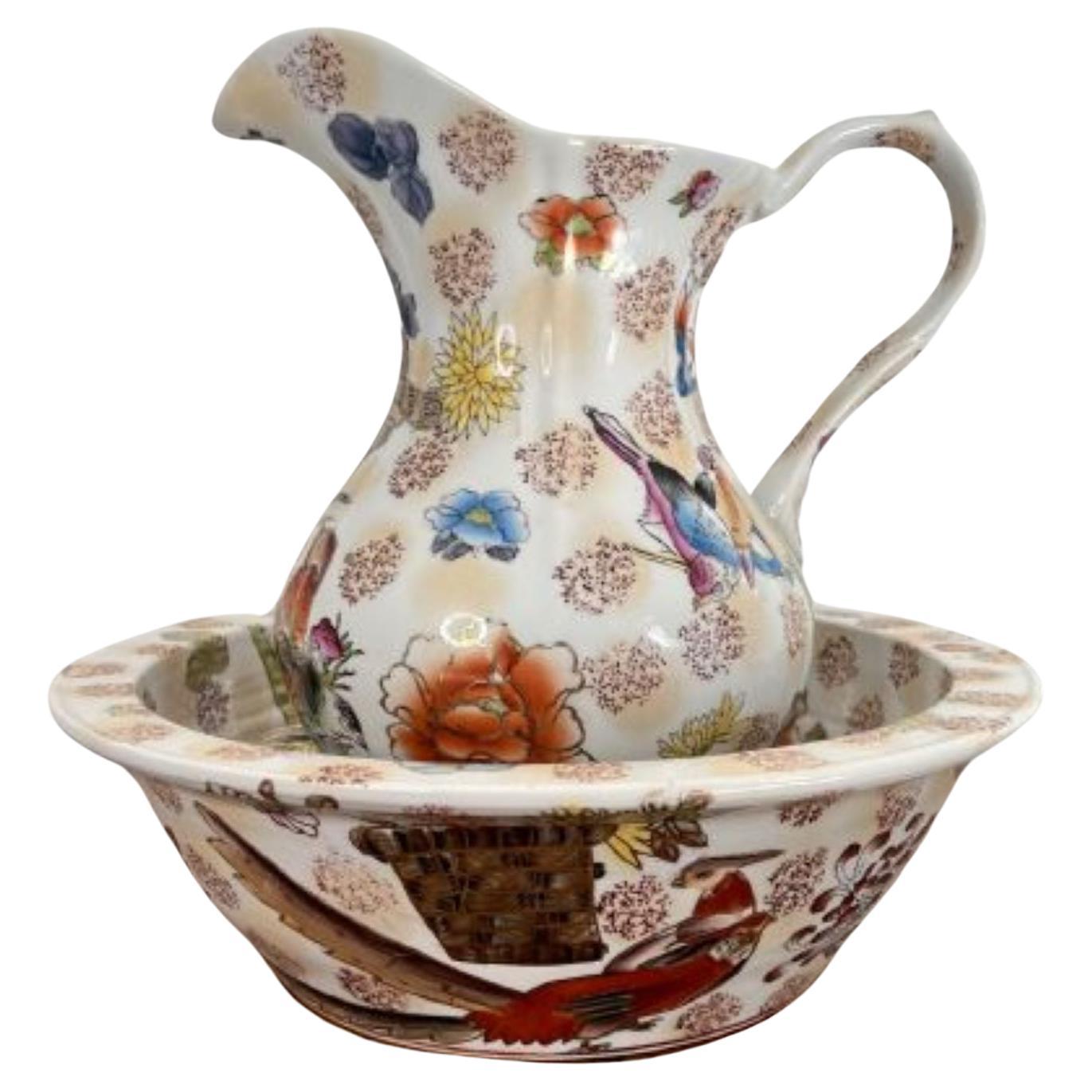 Lovely antique Edwardian jug and bowl set  For Sale