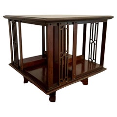 Lovely Antique Edwardian mahogany inlaid table top revolving bookcase