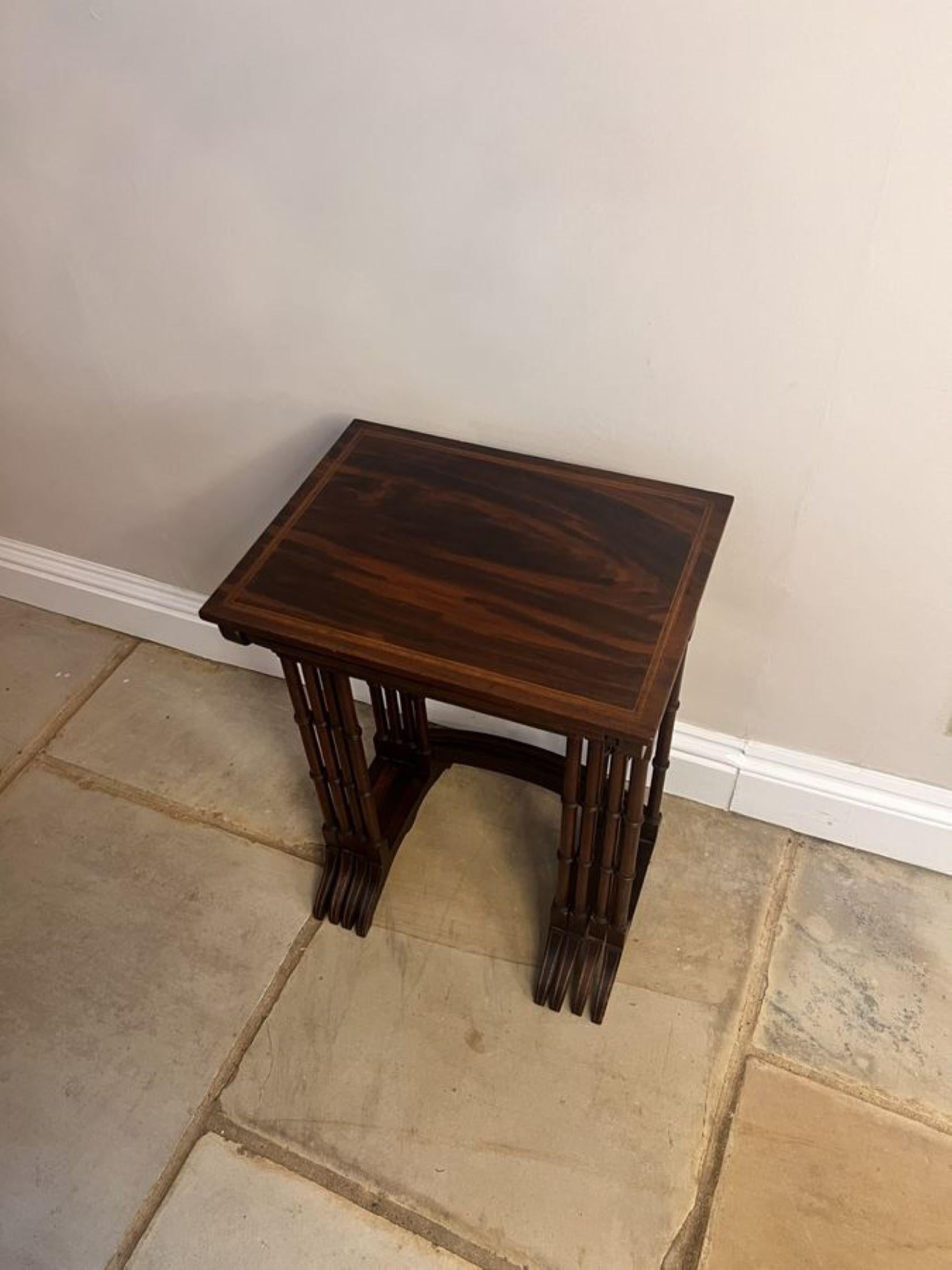 Lovely antique Edwardian mahogany nest of four tables  In Good Condition For Sale In Ipswich, GB