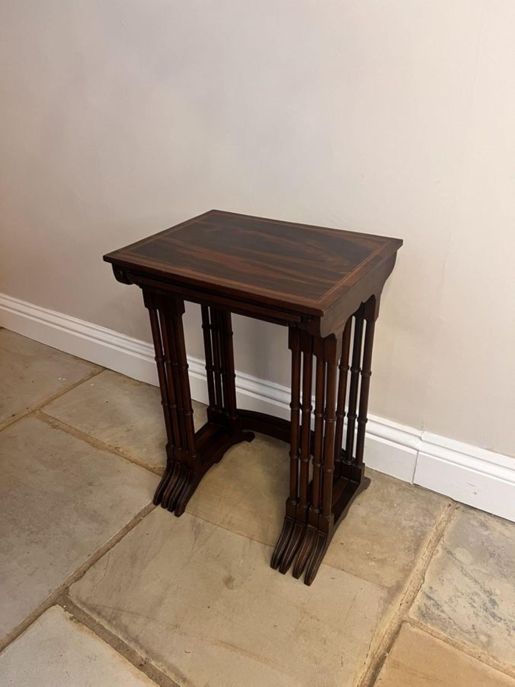 20th Century Lovely antique Edwardian mahogany nest of four tables  For Sale