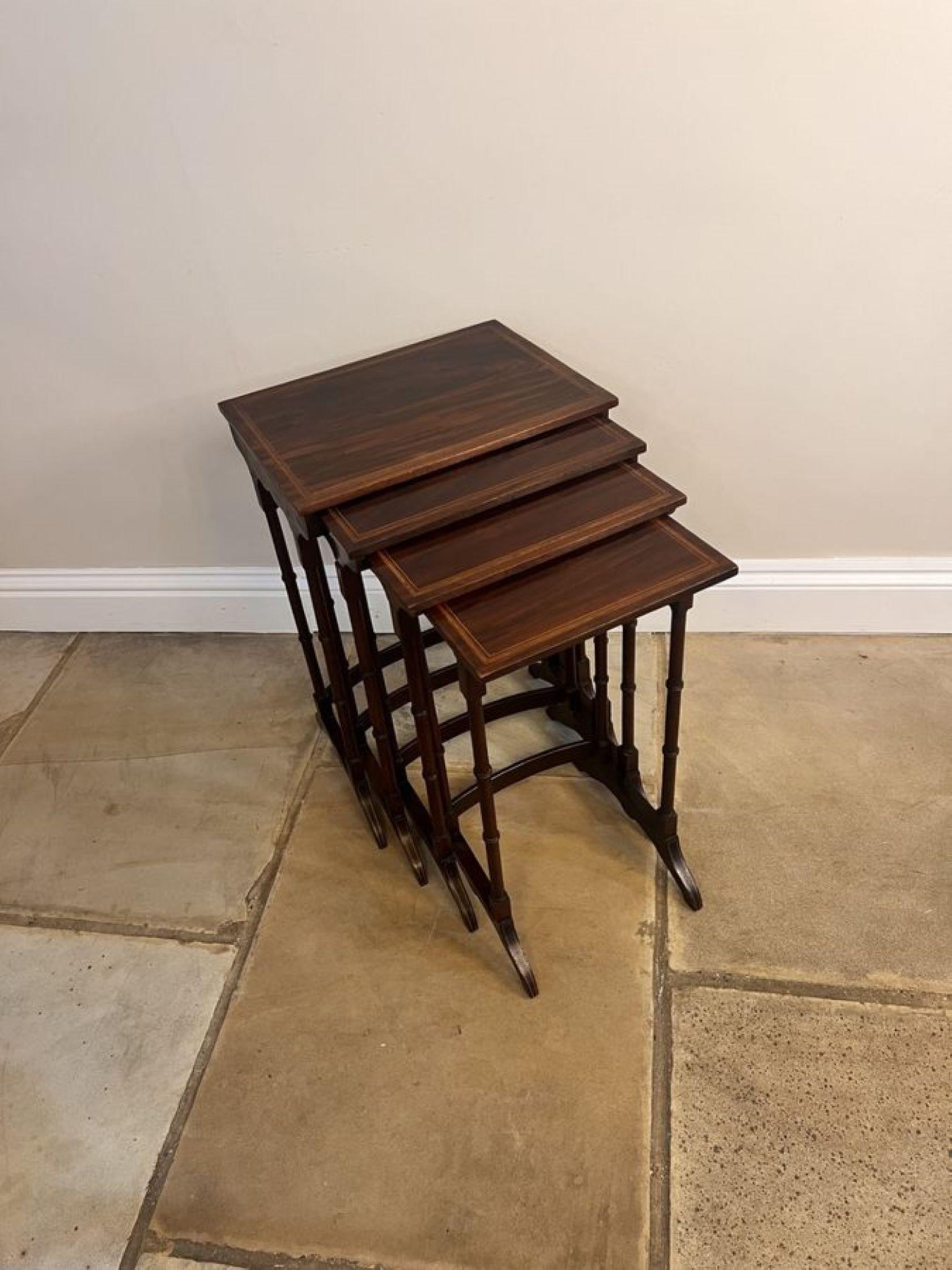 Mahogany Lovely antique Edwardian mahogany nest of four tables  For Sale