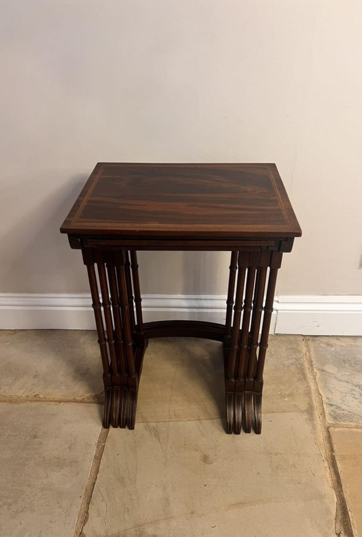Lovely antique Edwardian mahogany nest of four tables  For Sale 2