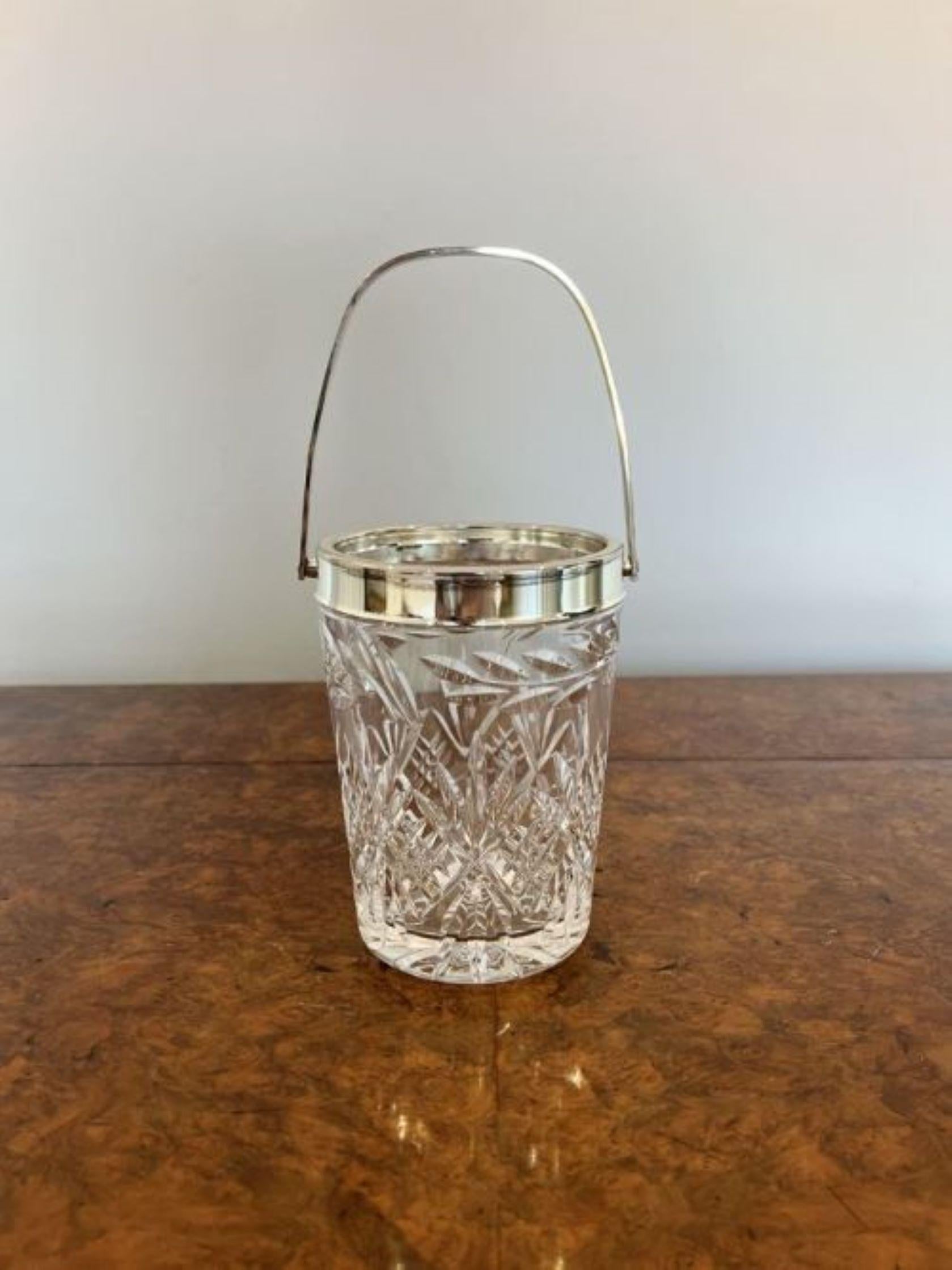 Lovely antique Edwardian quality cut glass ice bucket  In Good Condition In Ipswich, GB