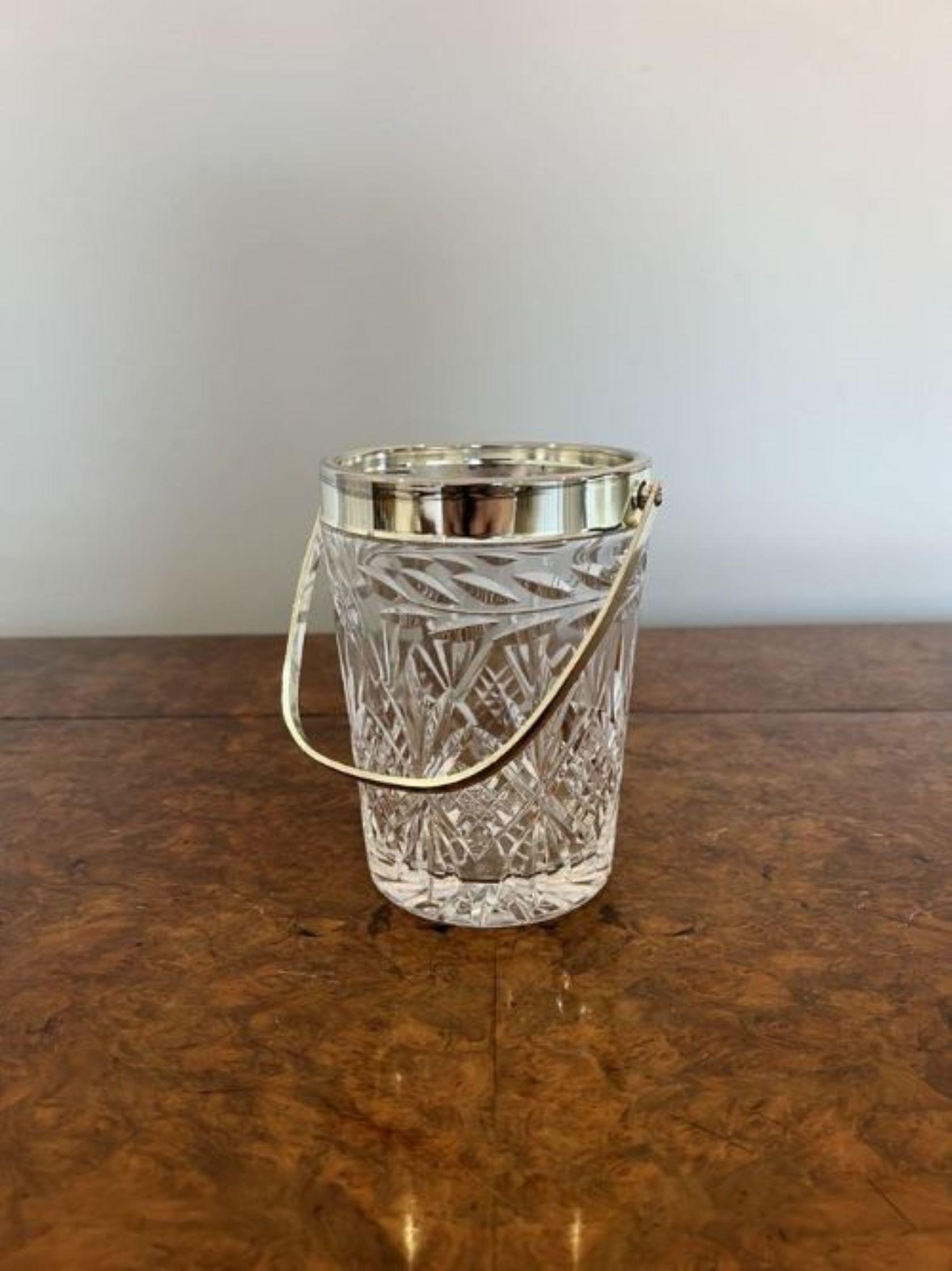 20th Century Lovely antique Edwardian quality cut glass ice bucket 
