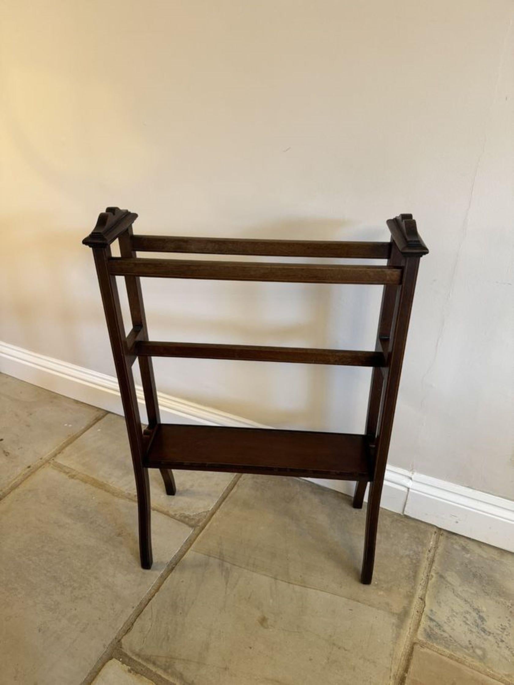 20th Century Lovely antique Edwardian quality mahogany inlaid towel rail  For Sale