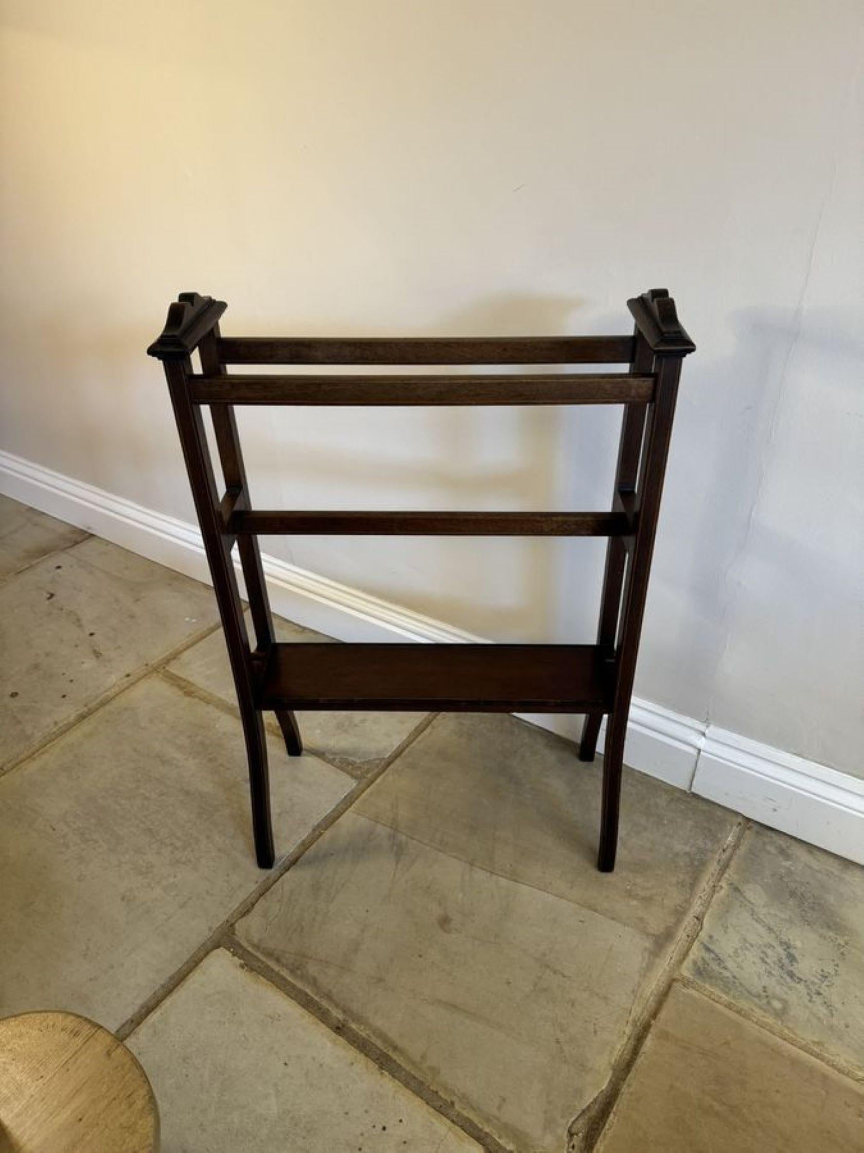 Lovely antique Edwardian quality mahogany inlaid towel rail  For Sale 2
