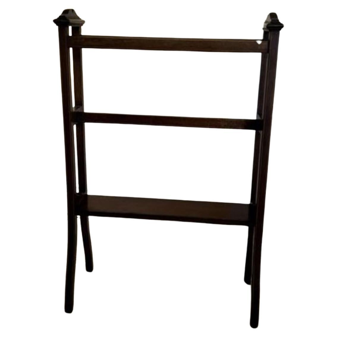 Lovely antique Edwardian quality mahogany inlaid towel rail  For Sale