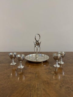 Lovely antique Edwardian quality silver plated egg cruet set